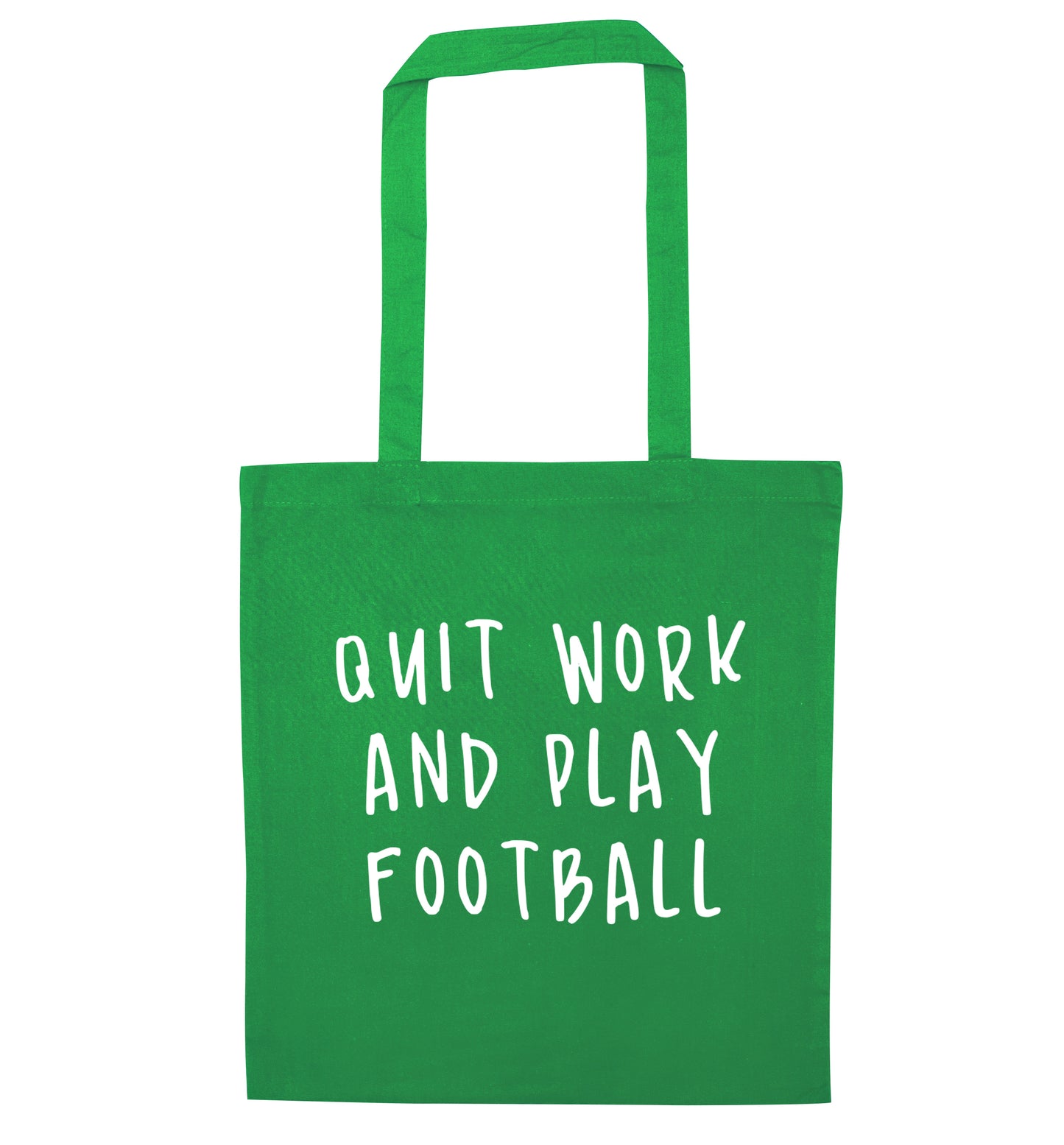 Quit work play football green tote bag