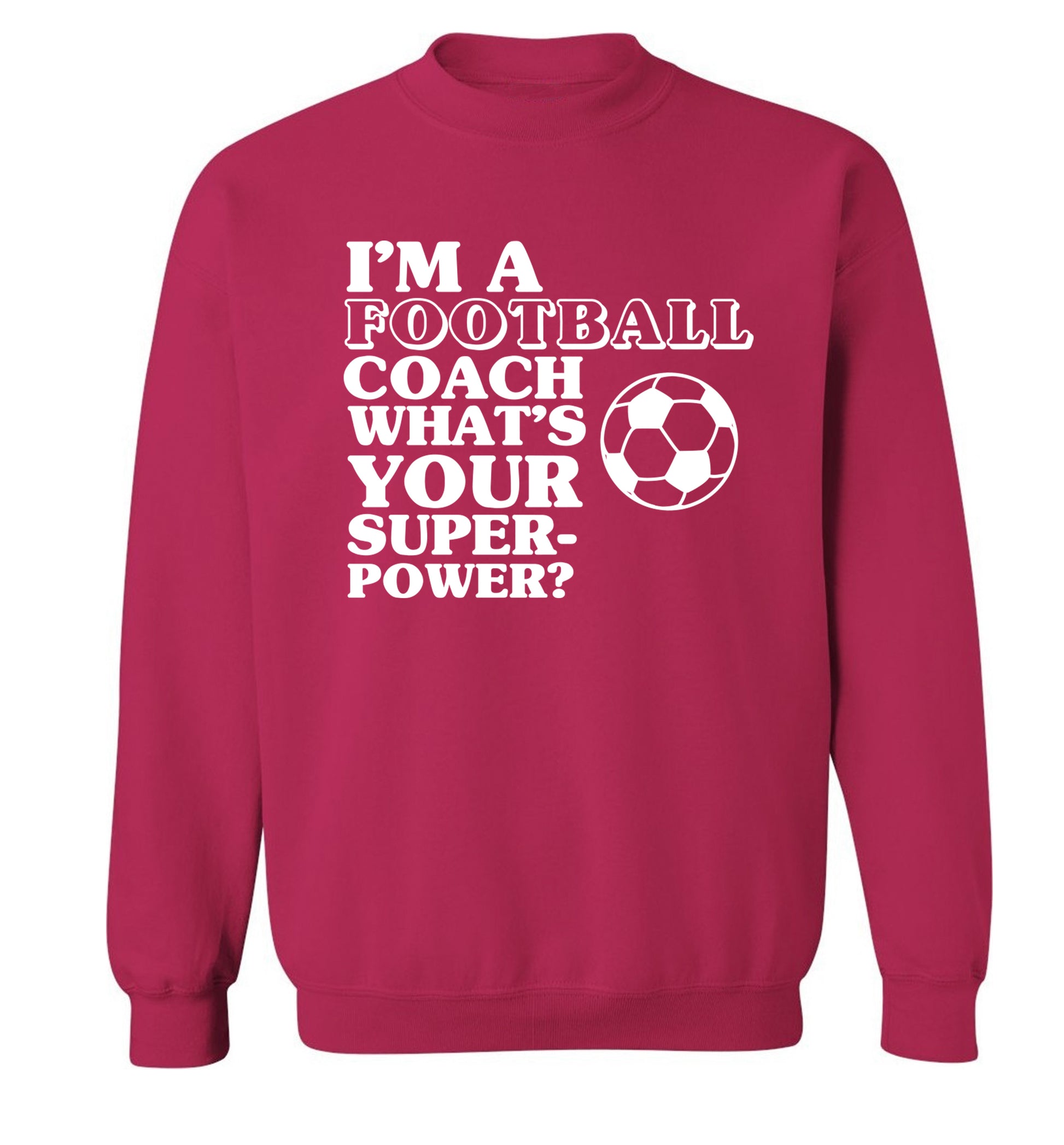 I'm a football coach what's your superpower? Adult's unisexpink Sweater 2XL