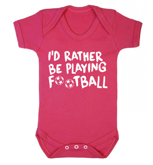 I'd rather be playing football Baby Vest dark pink 18-24 months