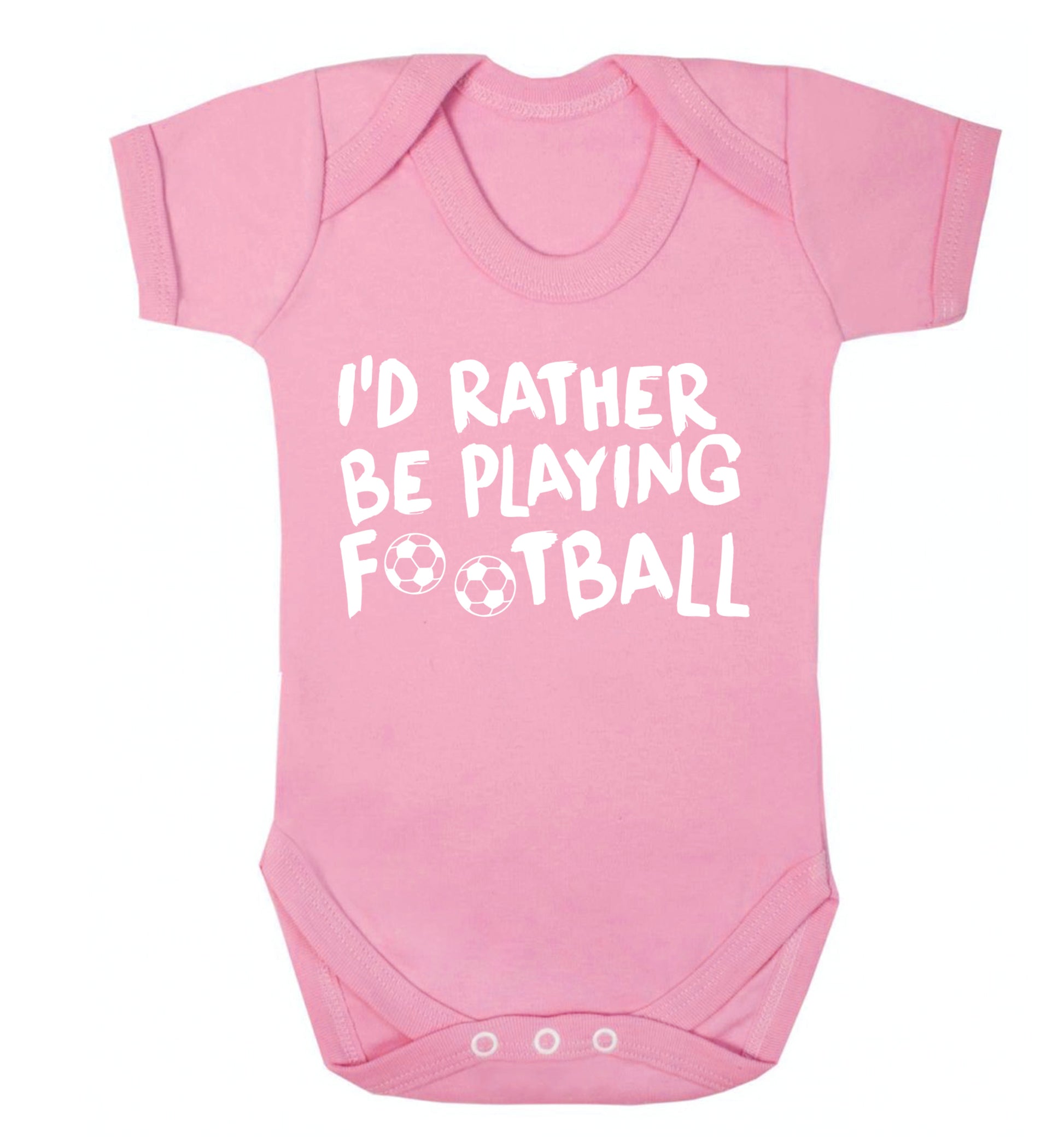 I'd rather be playing football Baby Vest pale pink 18-24 months