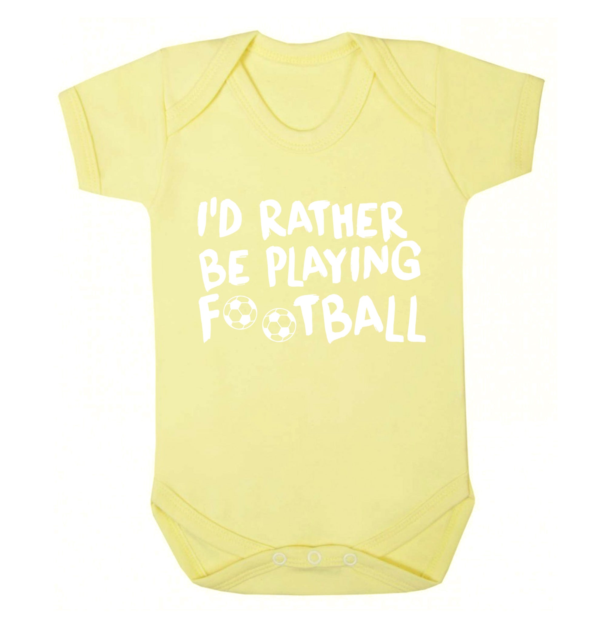 I'd rather be playing football Baby Vest pale yellow 18-24 months