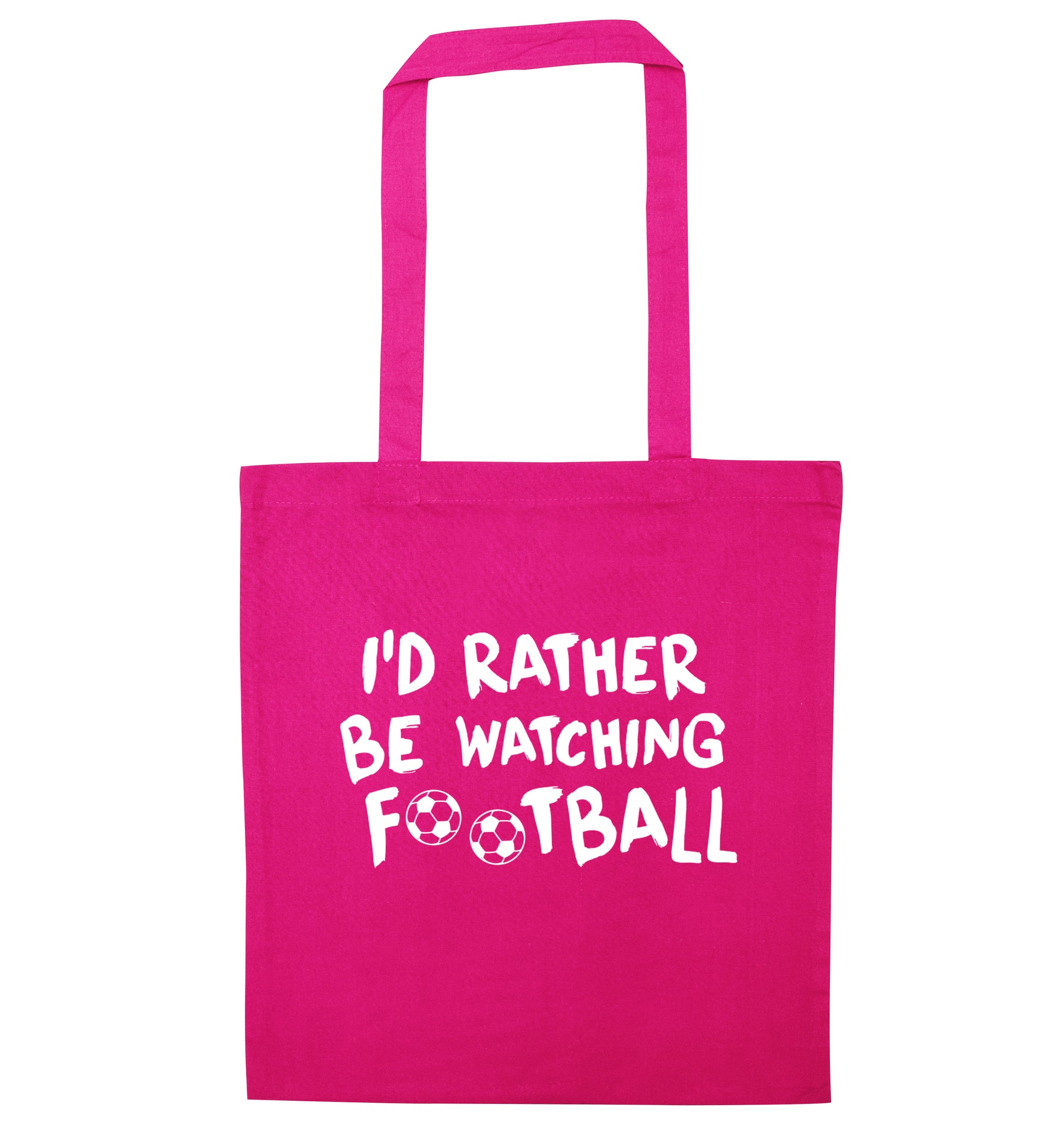 I'd rather be watching football pink tote bag