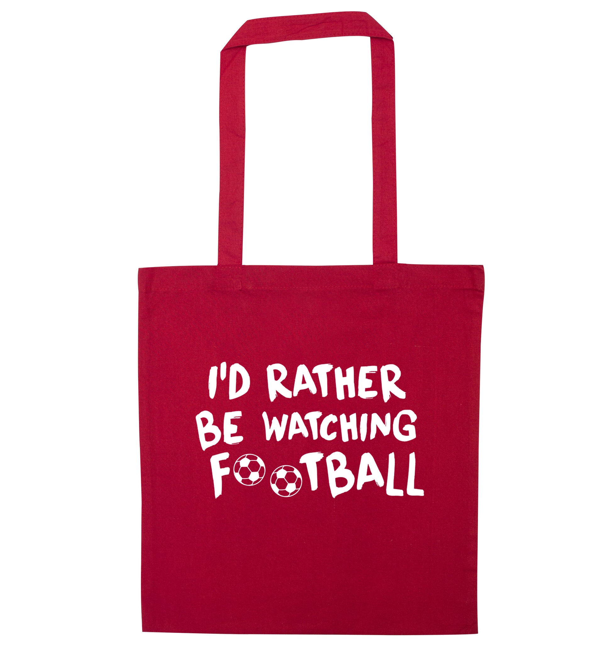 I'd rather be watching football red tote bag