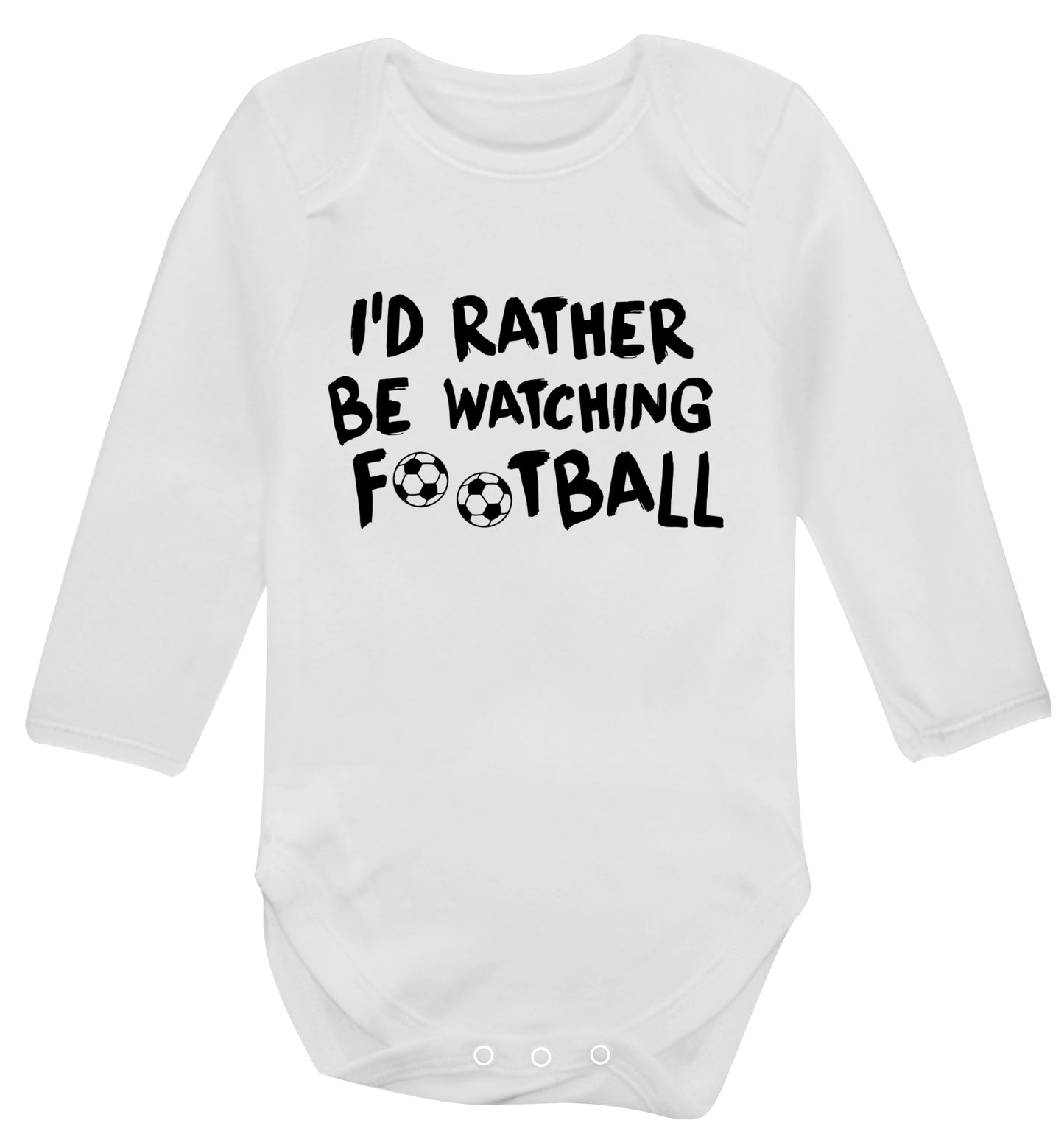 I'd rather be watching football Baby Vest long sleeved white 6-12 months