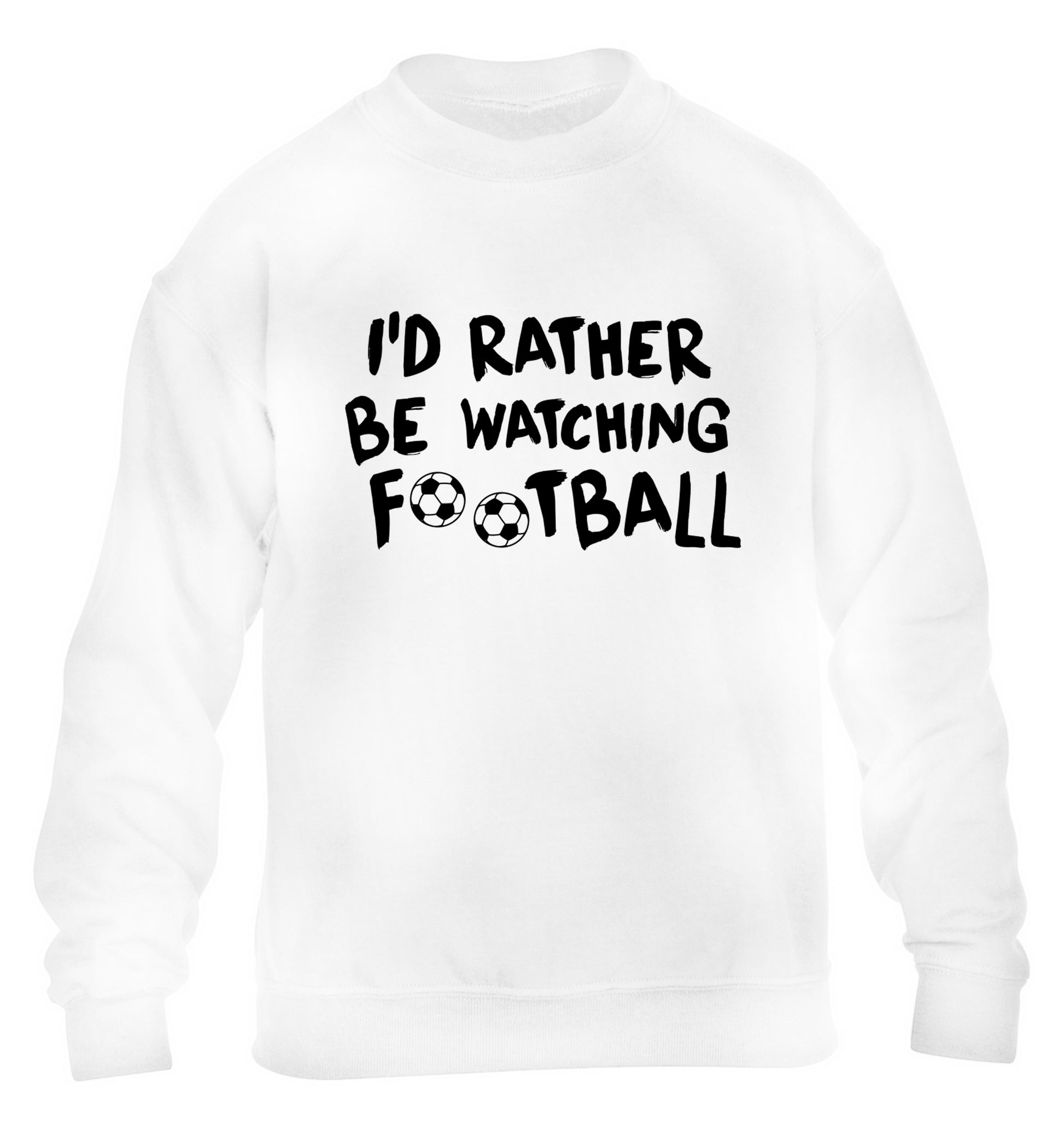 I'd rather be watching football children's white sweater 12-14 Years