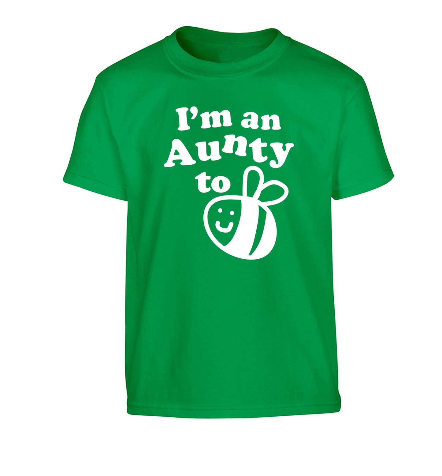 I'm an aunty to be Children's green Tshirt 12-14 Years