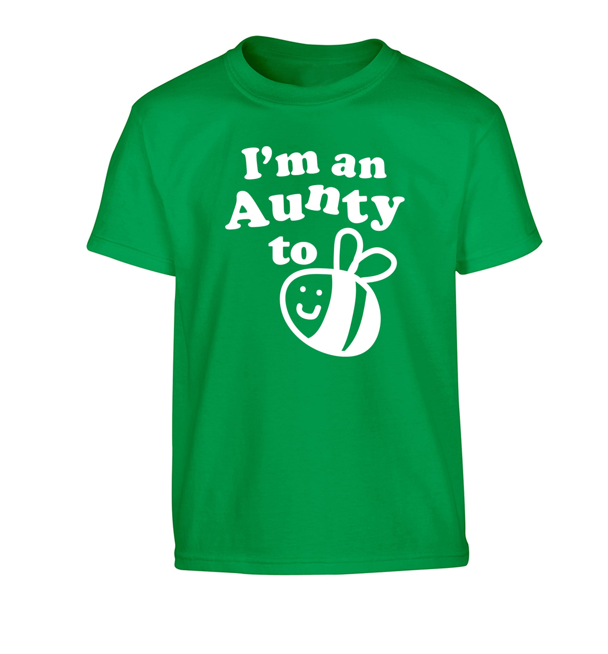 I'm an aunty to be Children's green Tshirt 12-14 Years