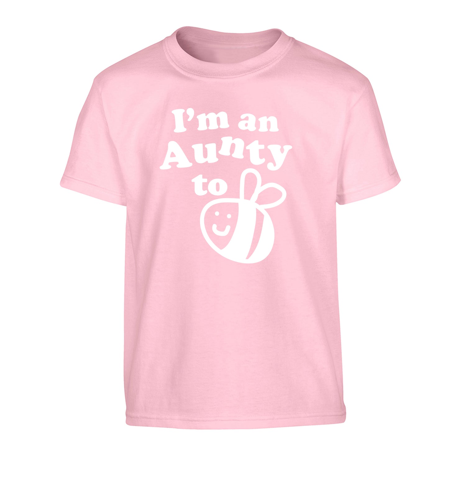 I'm an aunty to be Children's light pink Tshirt 12-14 Years