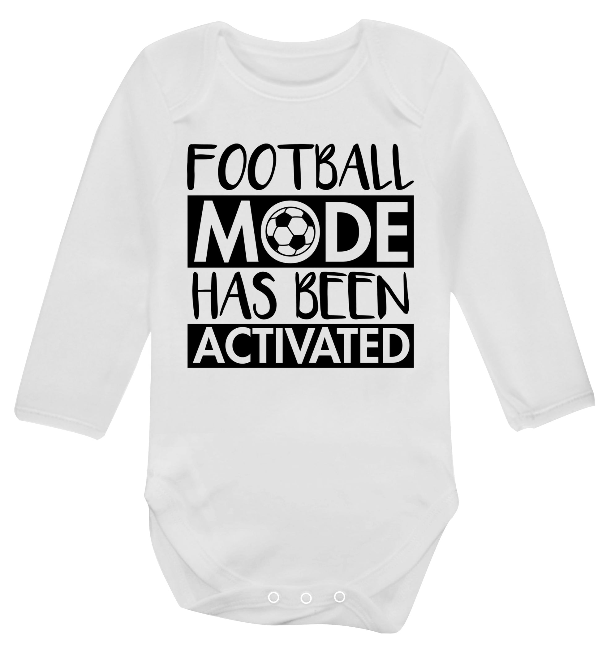 Football mode has been activated Baby Vest long sleeved white 6-12 months