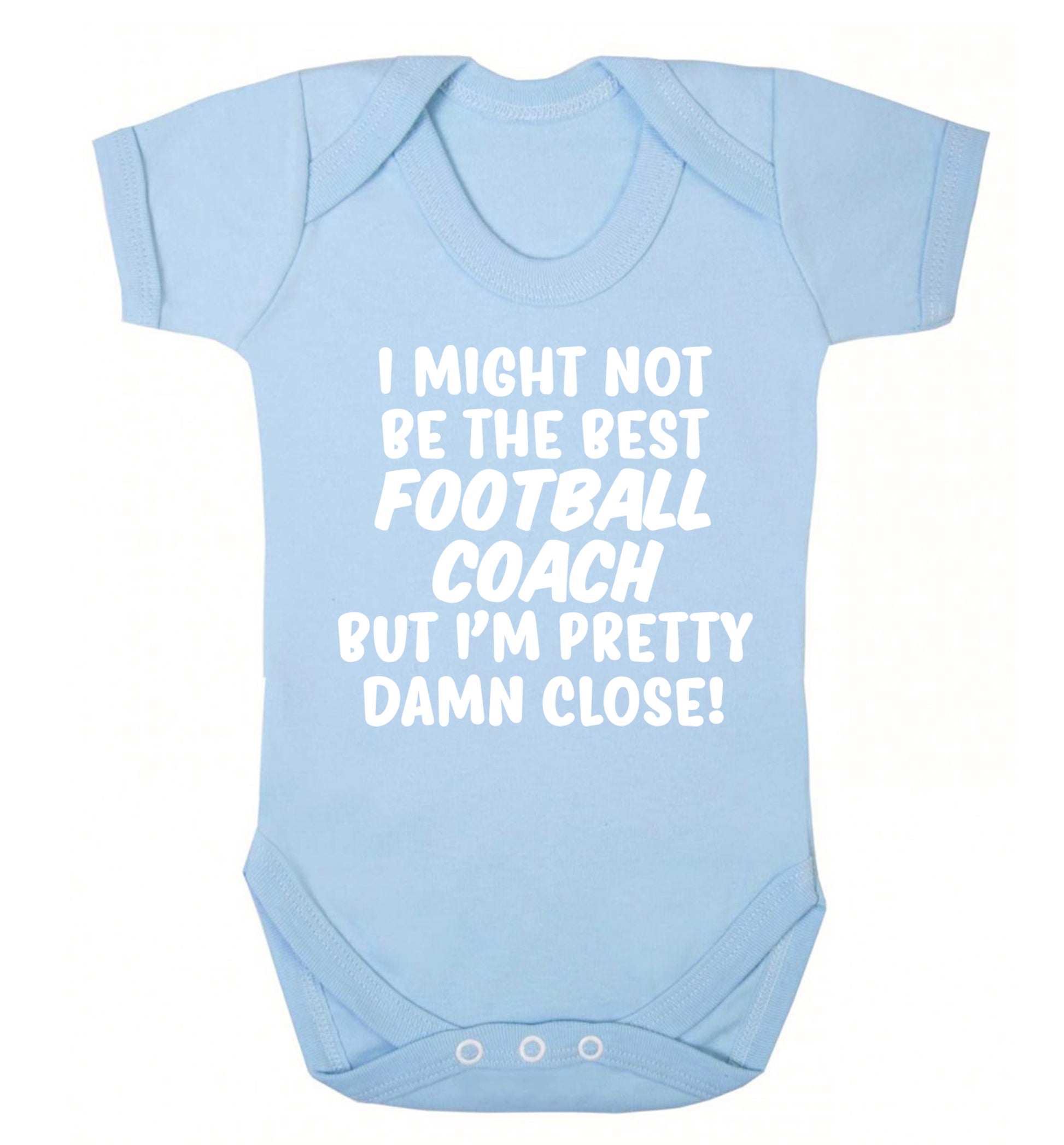 I might not be the best football coach but I'm pretty close! Baby Vest pale blue 18-24 months