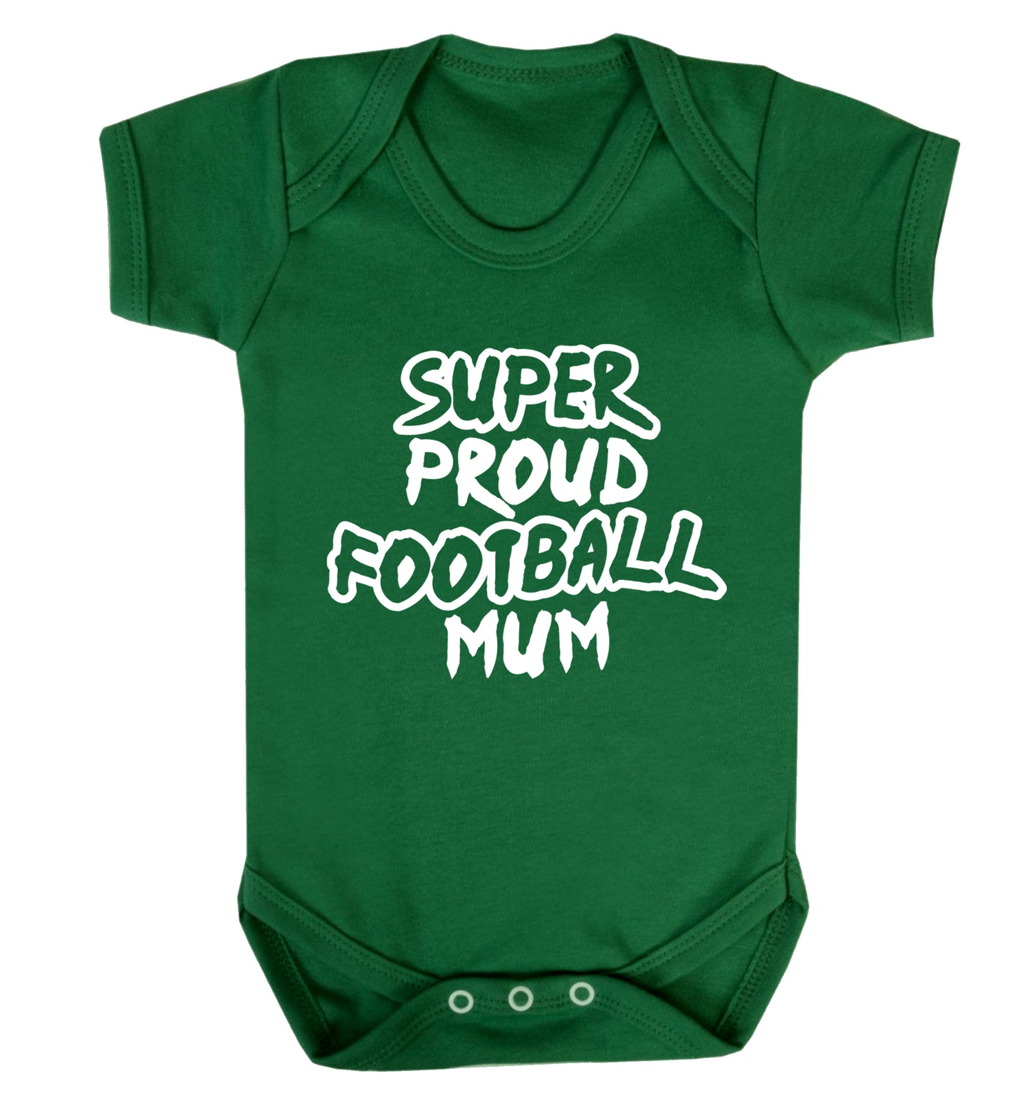 Super proud football mum Baby Vest green 18-24 months