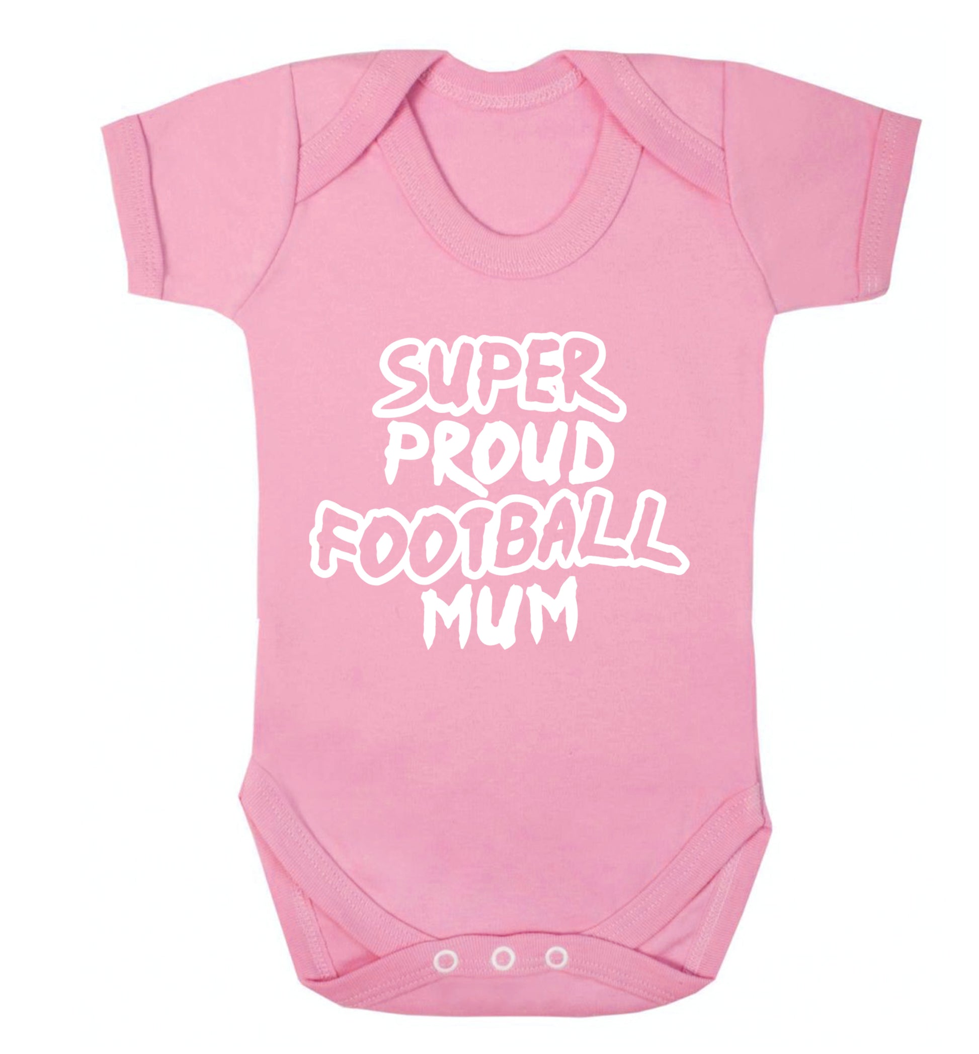 Super proud football mum Baby Vest pale pink 18-24 months