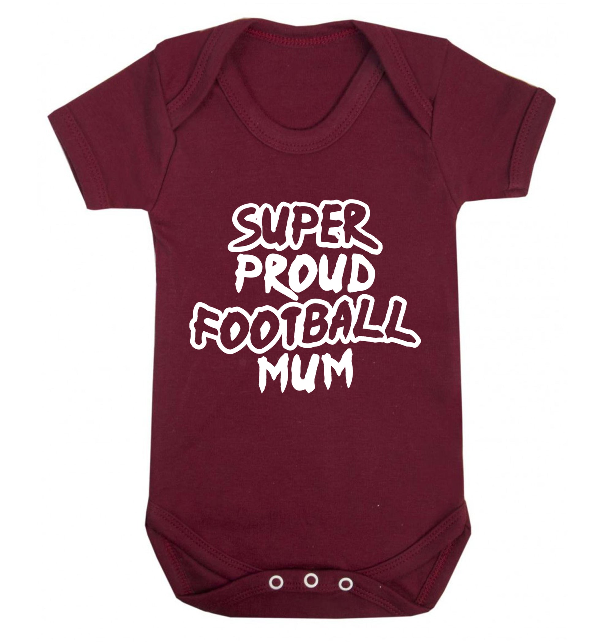 Super proud football mum Baby Vest maroon 18-24 months