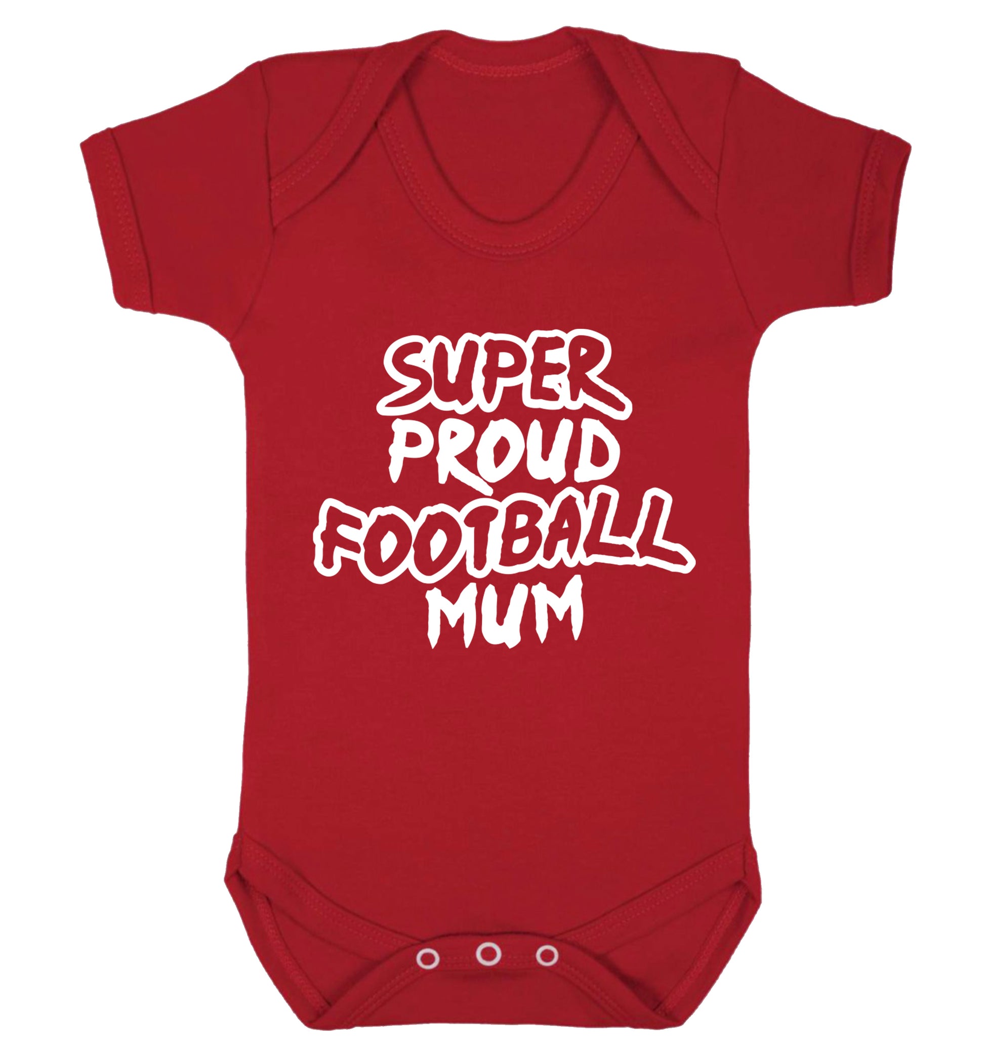 Super proud football mum Baby Vest red 18-24 months