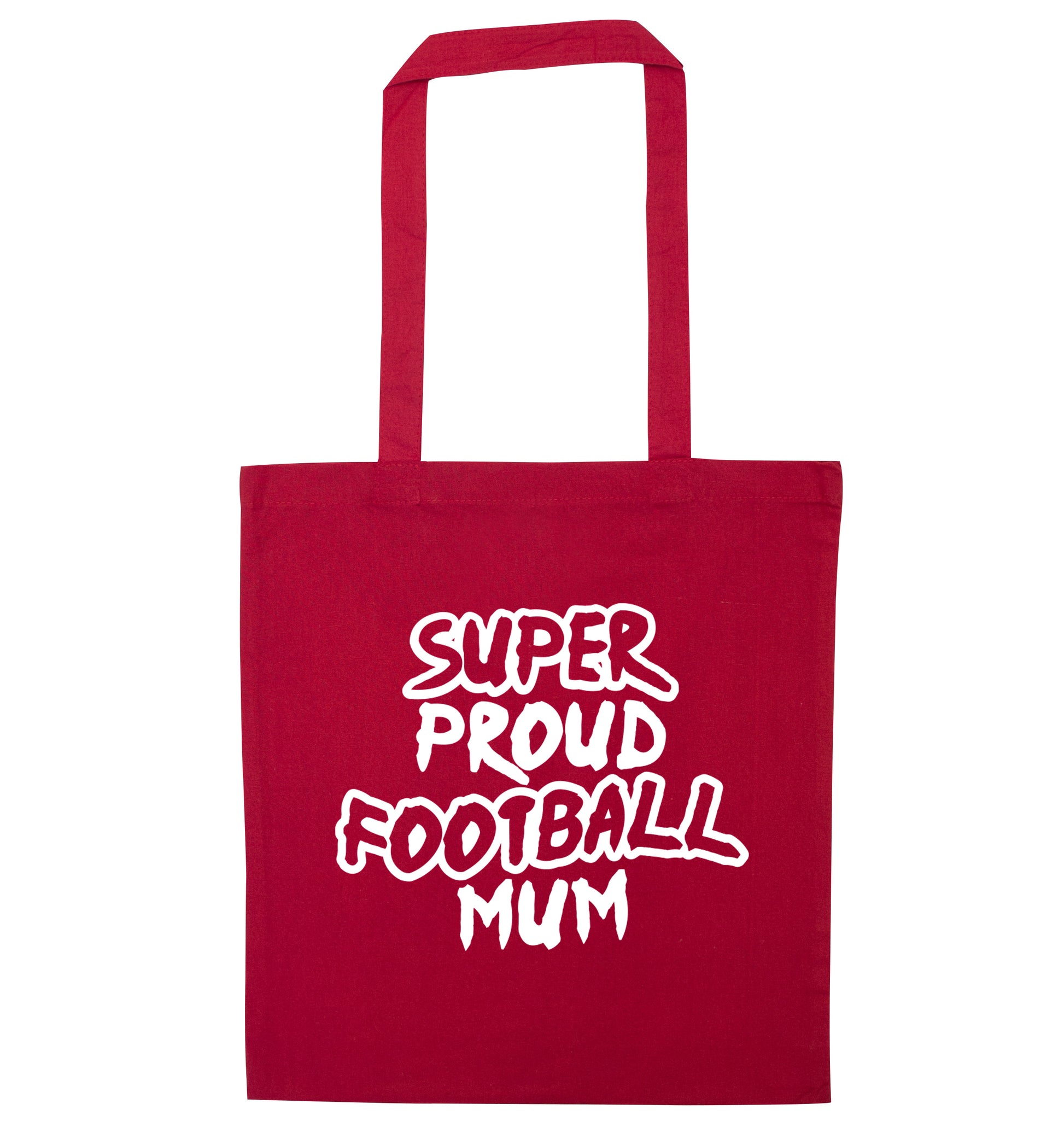 Super proud football mum red tote bag