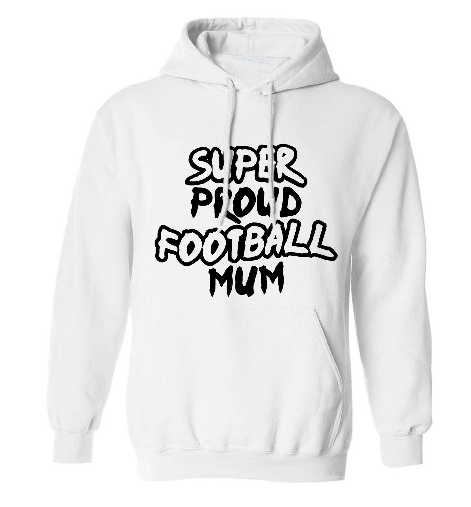 Super proud football mum adults unisexwhite hoodie 2XL