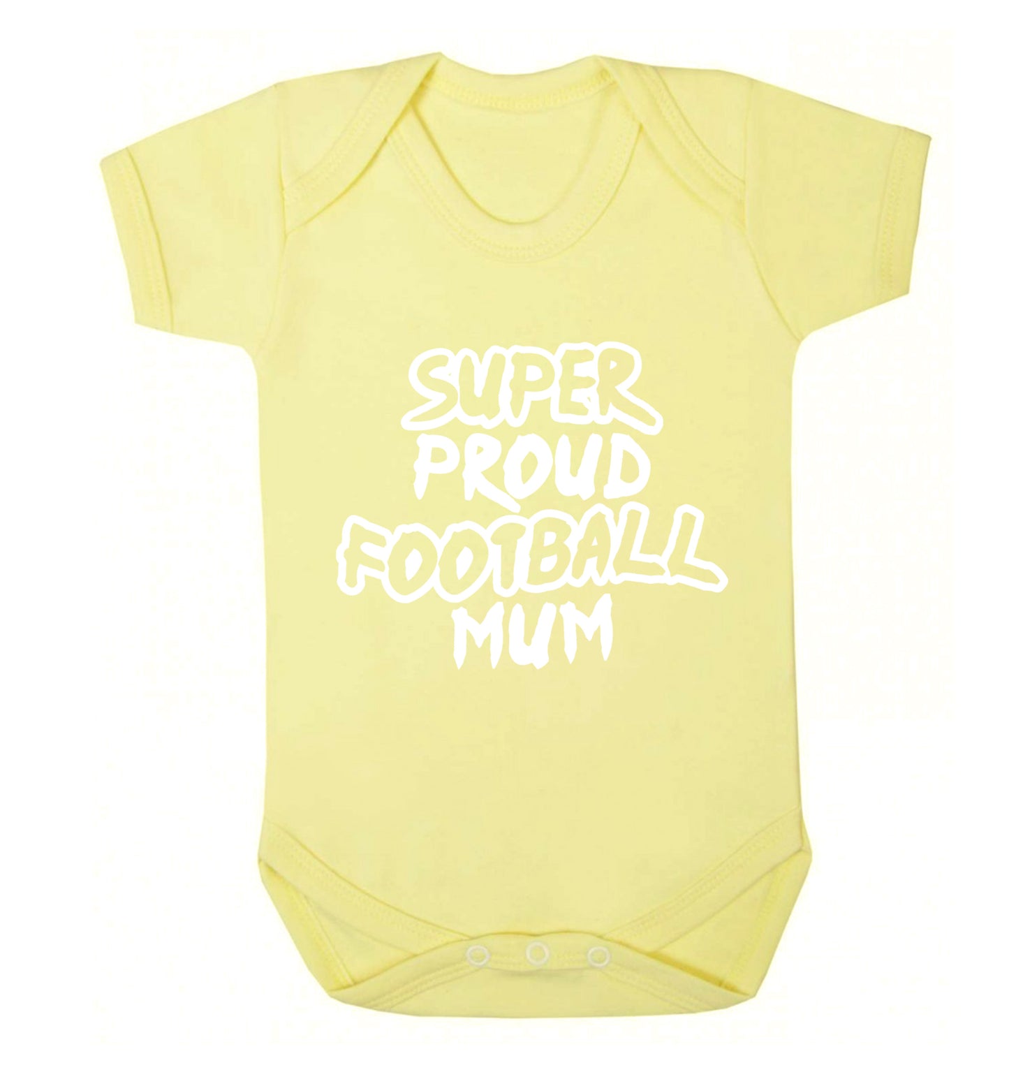 Super proud football mum Baby Vest pale yellow 18-24 months