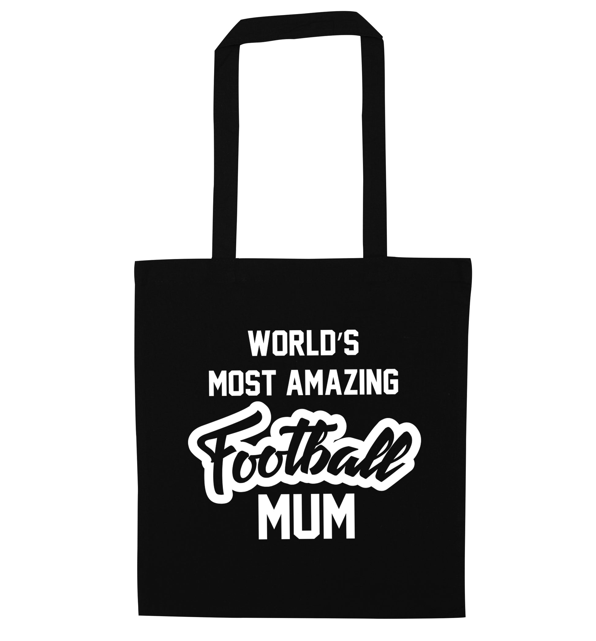 Worlds most amazing football mum black tote bag
