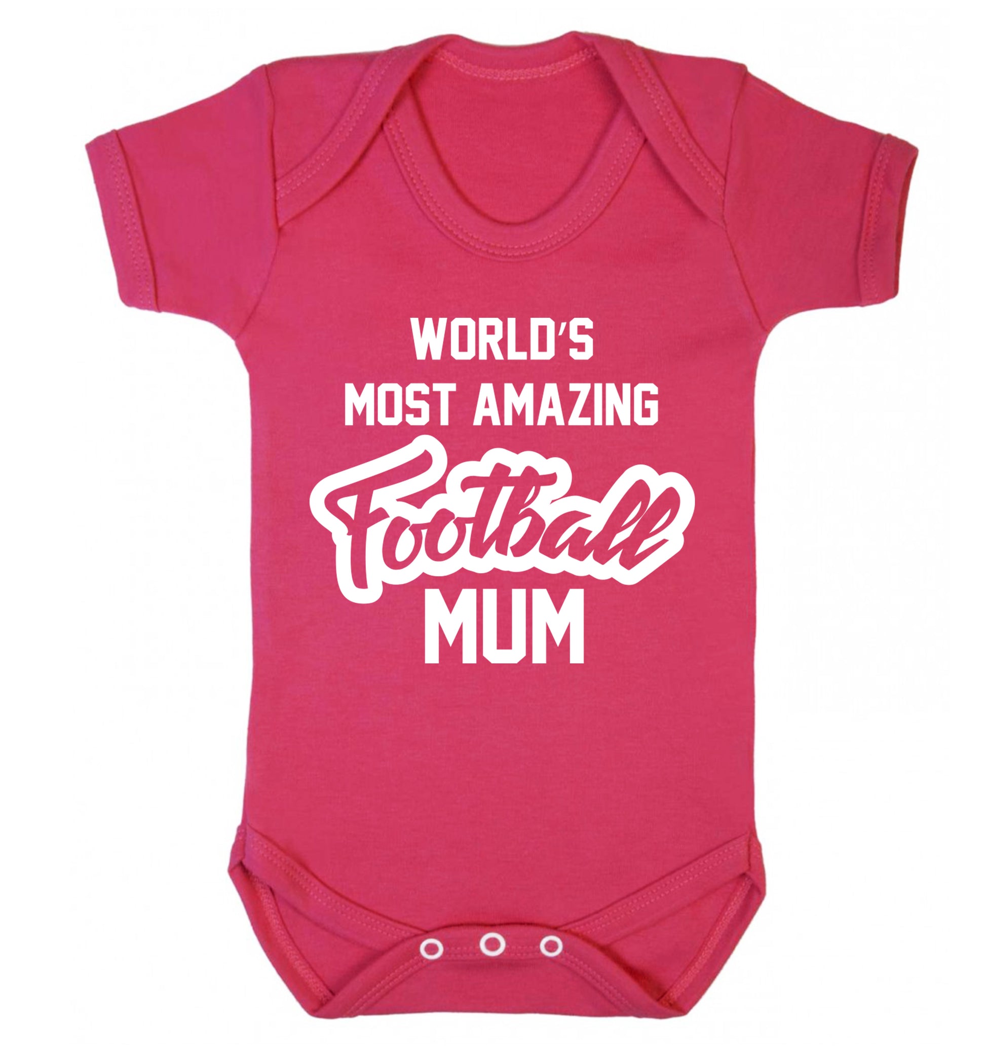 Worlds most amazing football mum Baby Vest dark pink 18-24 months