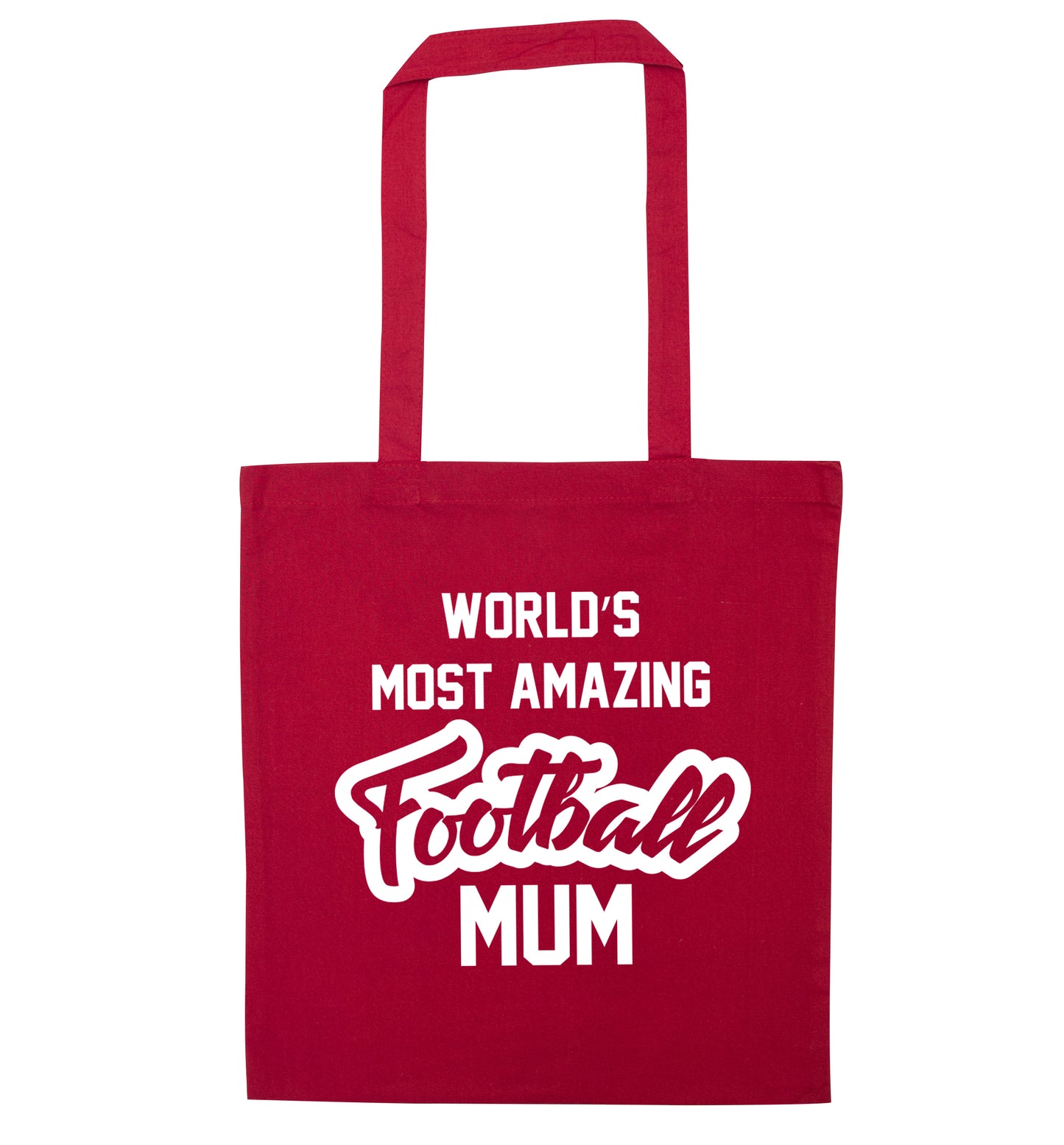 Worlds most amazing football mum red tote bag