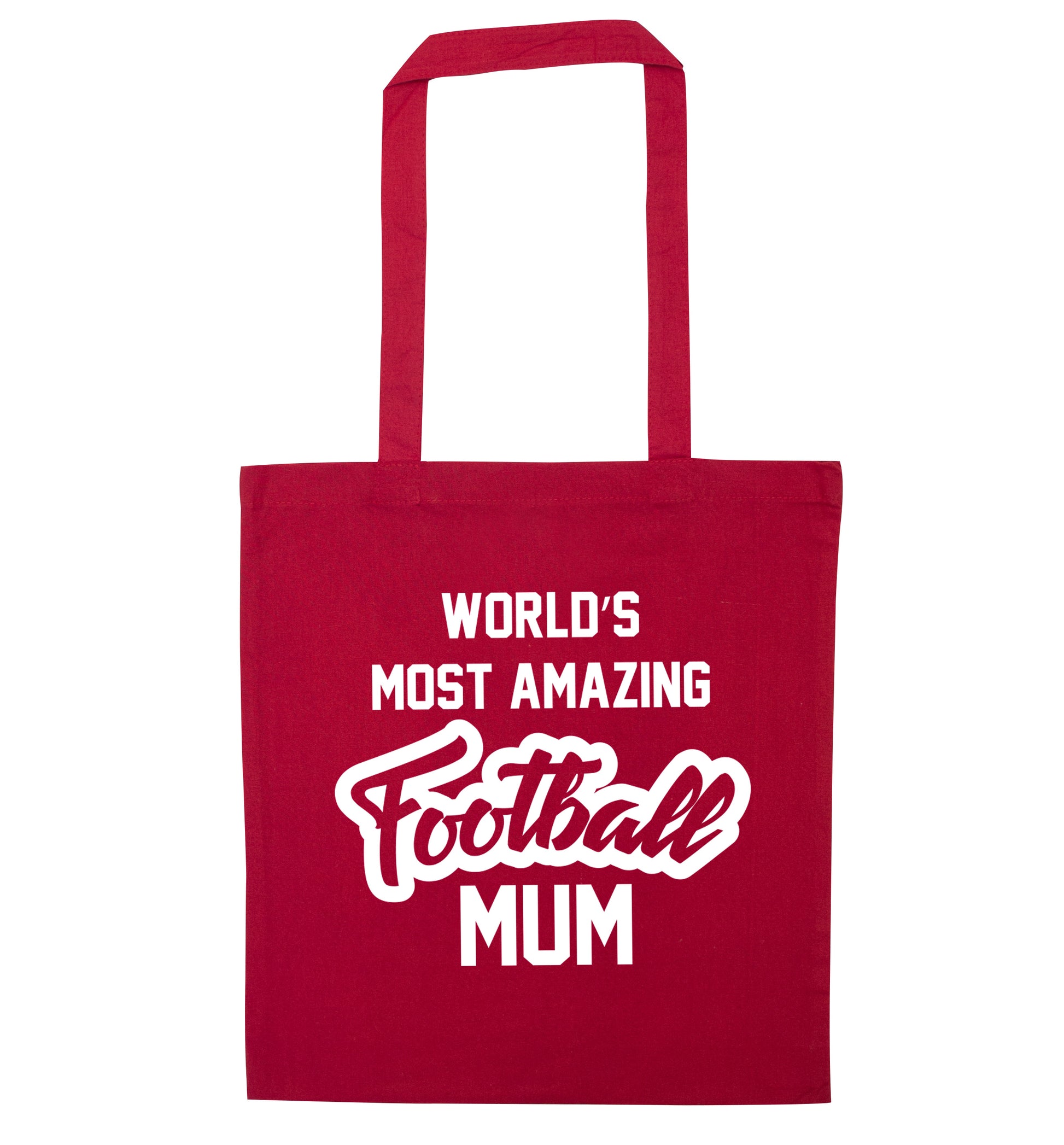 Worlds most amazing football mum red tote bag