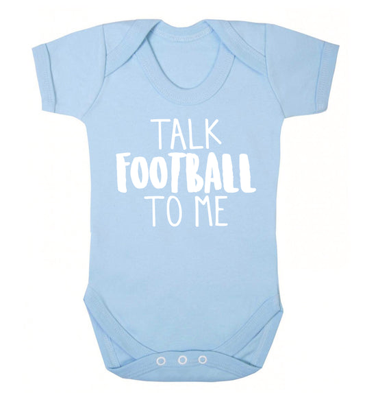 Talk football to me Baby Vest pale blue 18-24 months