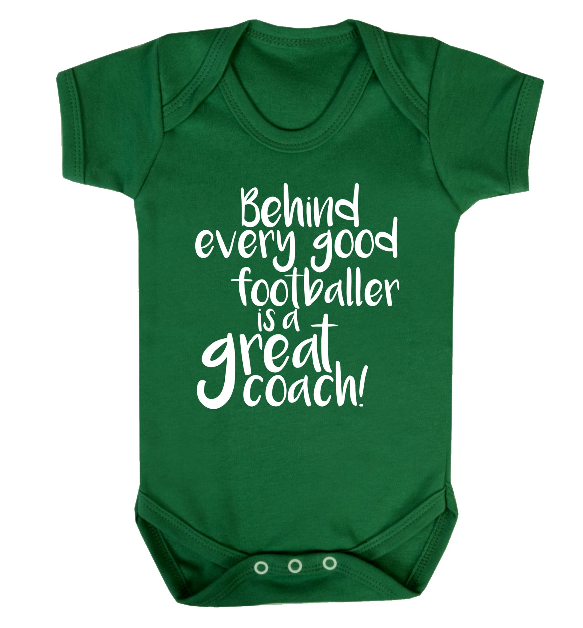 Behind every good footballer is a great coach! Baby Vest green 18-24 months