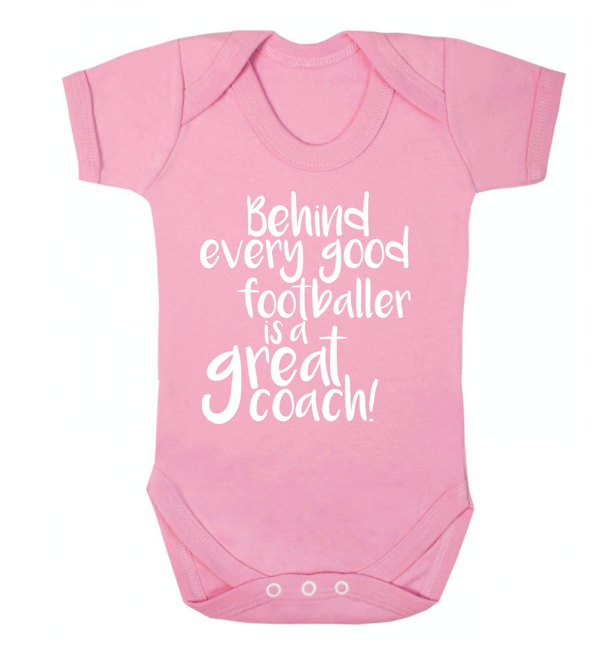 Behind every good footballer is a great coach! Baby Vest pale pink 18-24 months