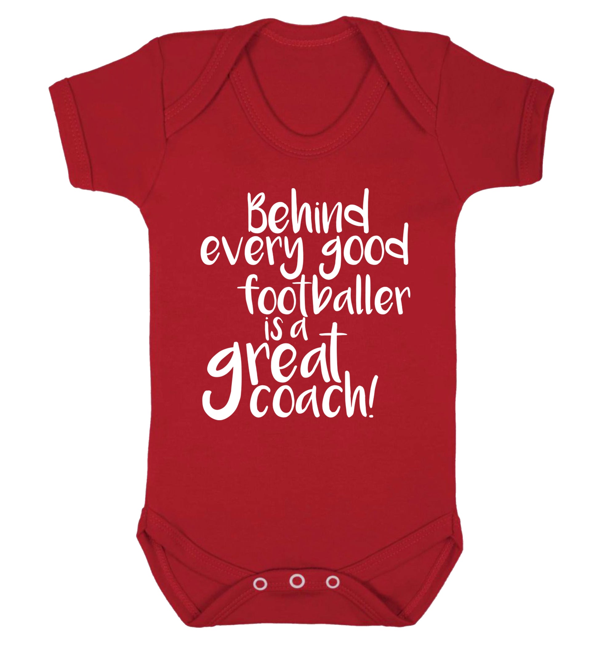 Behind every good footballer is a great coach! Baby Vest red 18-24 months