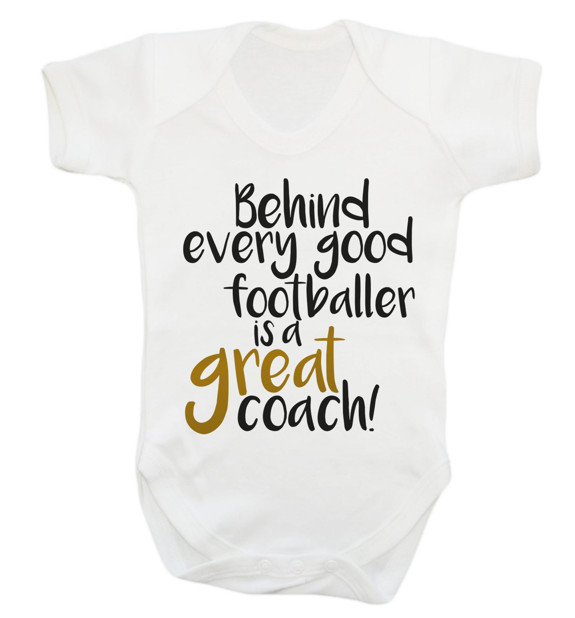 Behind every good footballer is a great coach! Baby Vest white 18-24 months