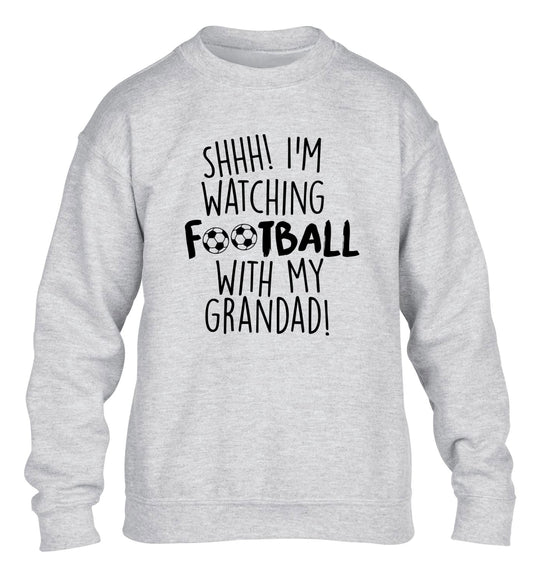 Shhh I'm watching football with my grandad children's grey sweater 12-14 Years