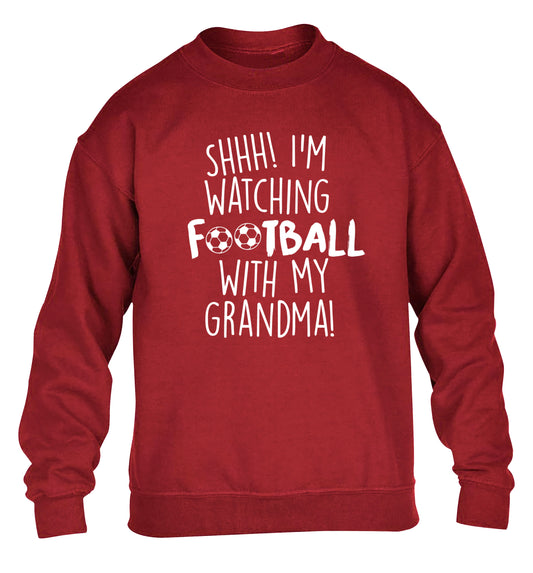 Shhh I'm watching football with my grandma children's grey sweater 12-14 Years