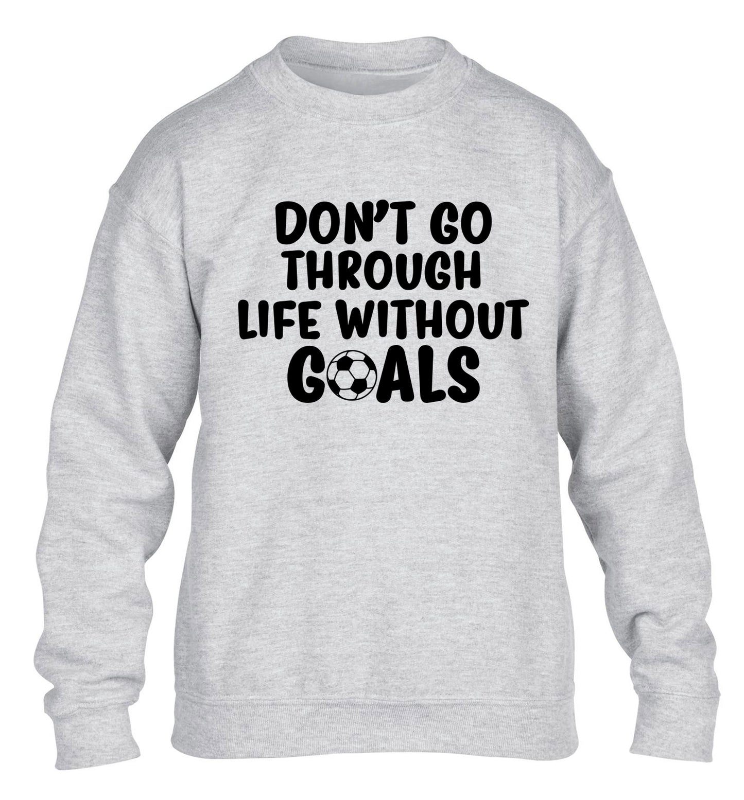 Don't go through life without goals children's grey sweater 12-14 Years