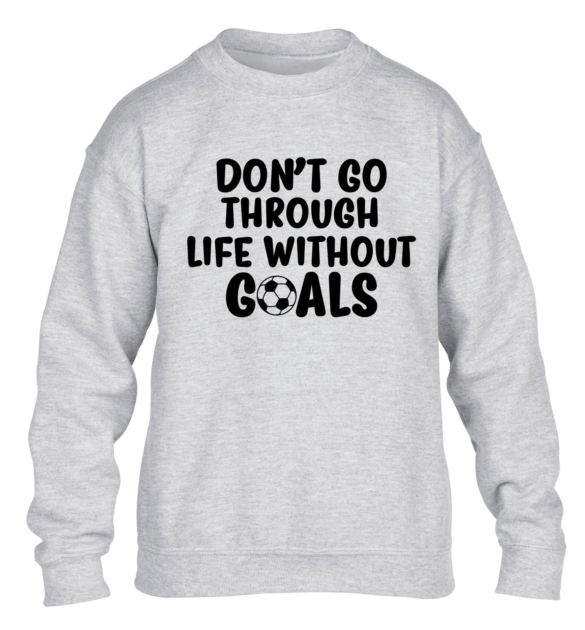 Don't go through life without goals children's grey sweater 12-14 Years