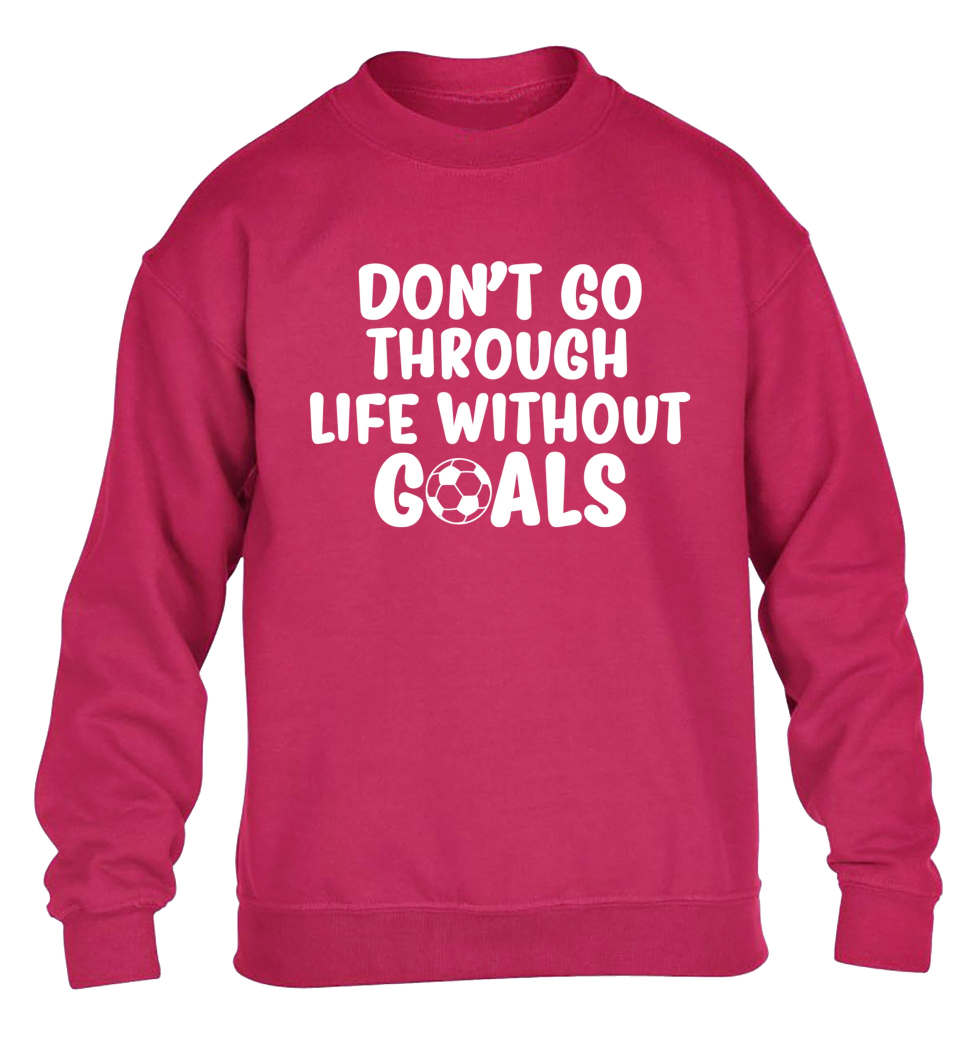 Don't go through life without goals children's pink sweater 12-14 Years
