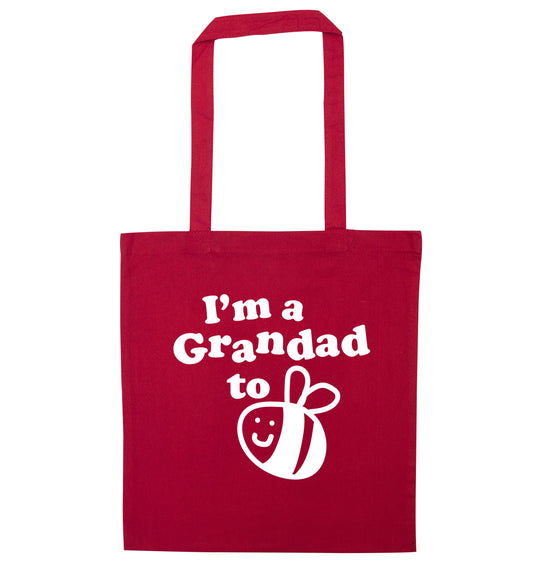 I'm a grandad to be red tote bag
