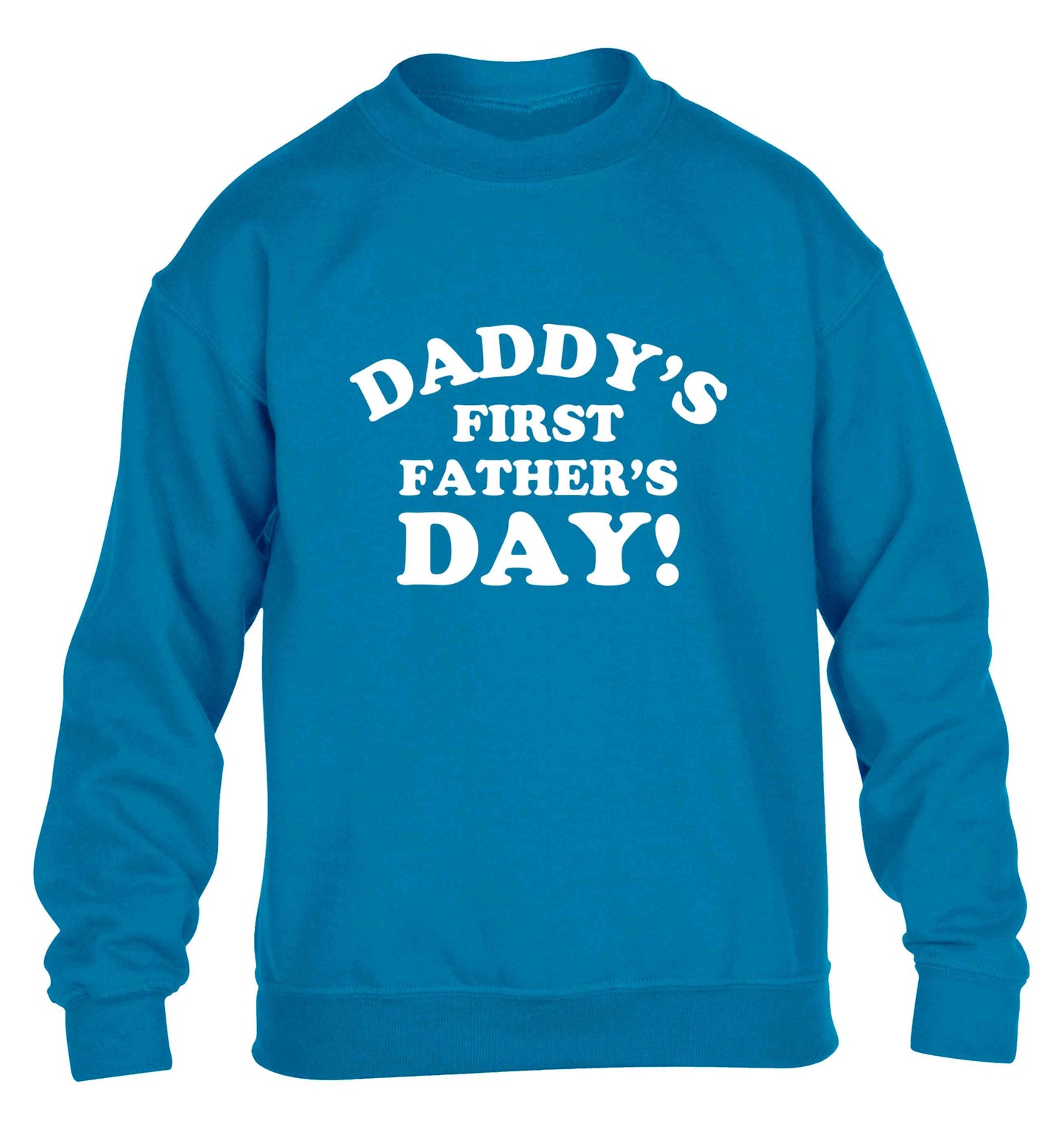 Daddy's first father's day children's blue sweater 12-13 Years