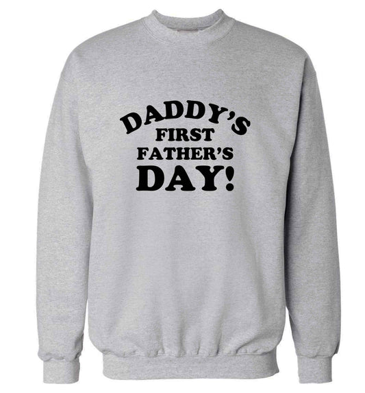 Daddy's first father's day adult's unisex grey sweater 2XL
