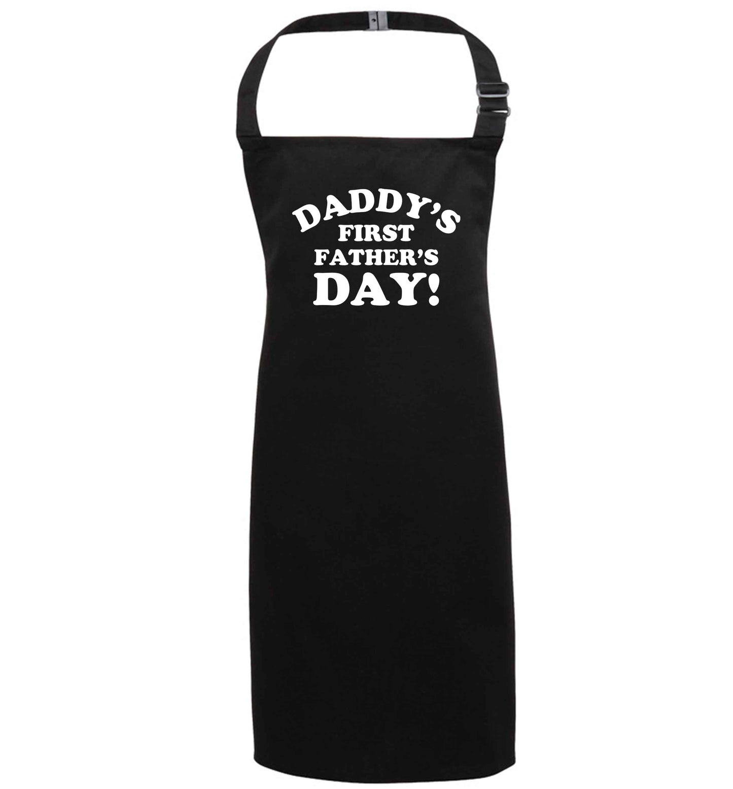 Daddy's first father's day black apron 7-10 years