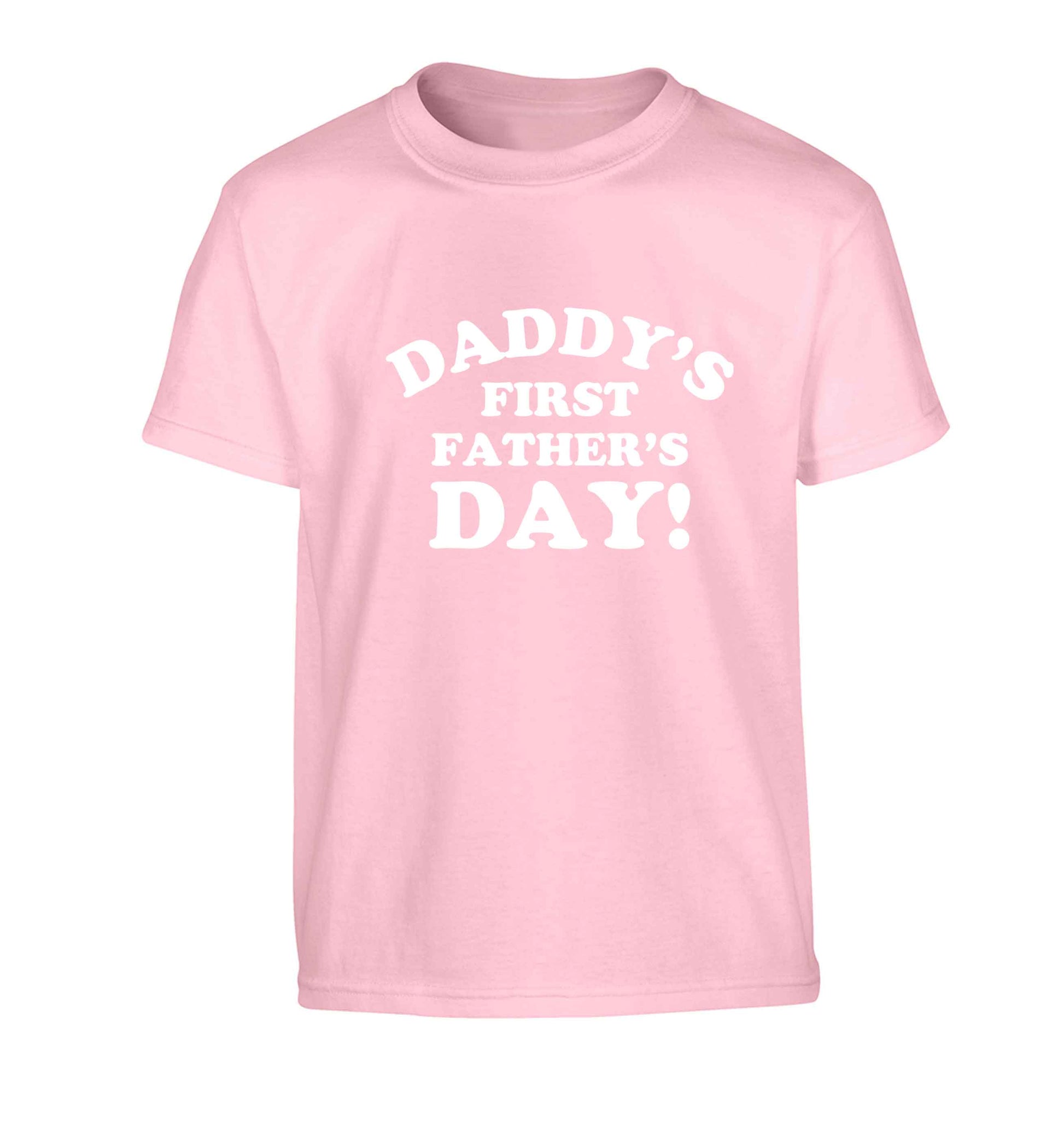 Daddy's first father's day Children's light pink Tshirt 12-13 Years