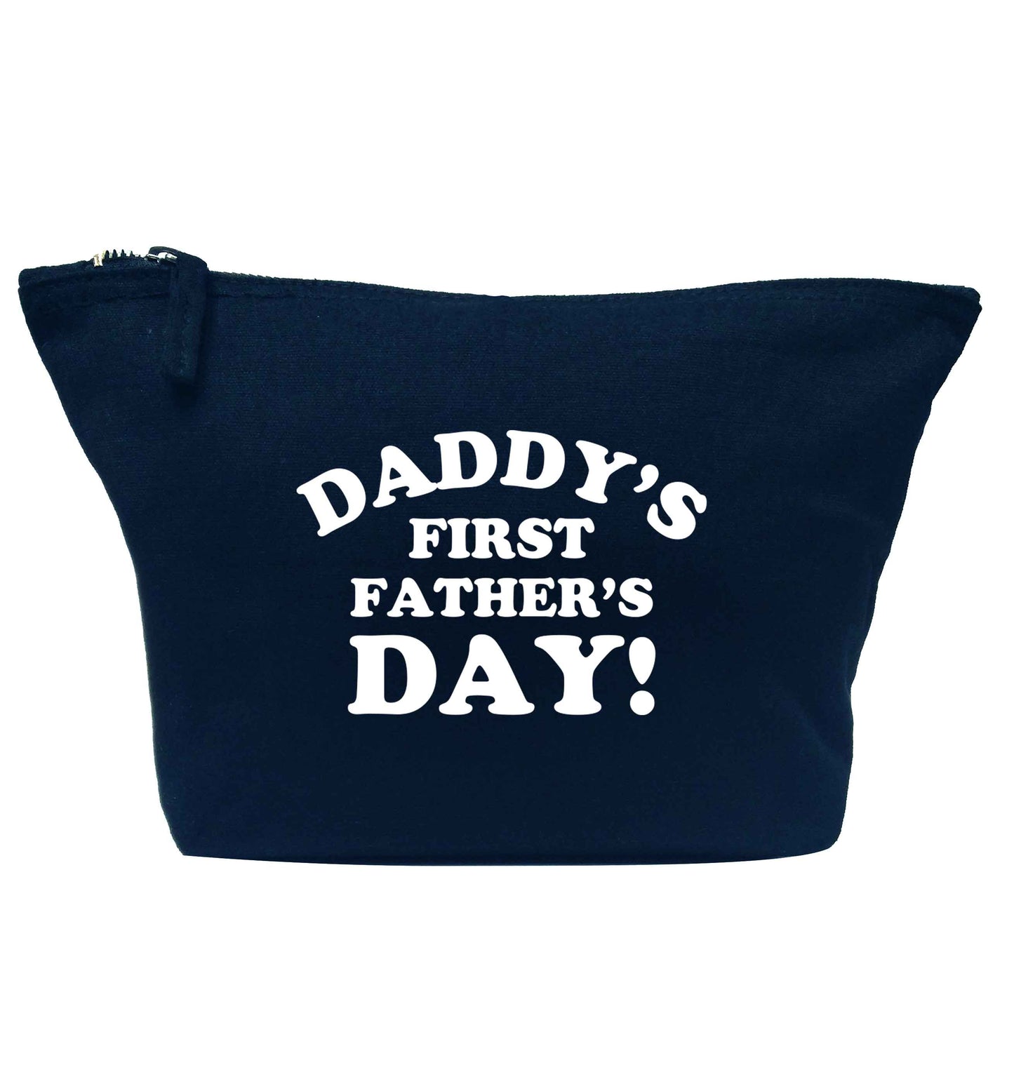 Daddy's first father's day navy makeup bag