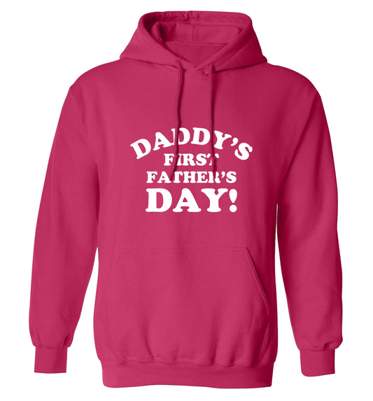 Daddy's first father's day adults unisex pink hoodie 2XL