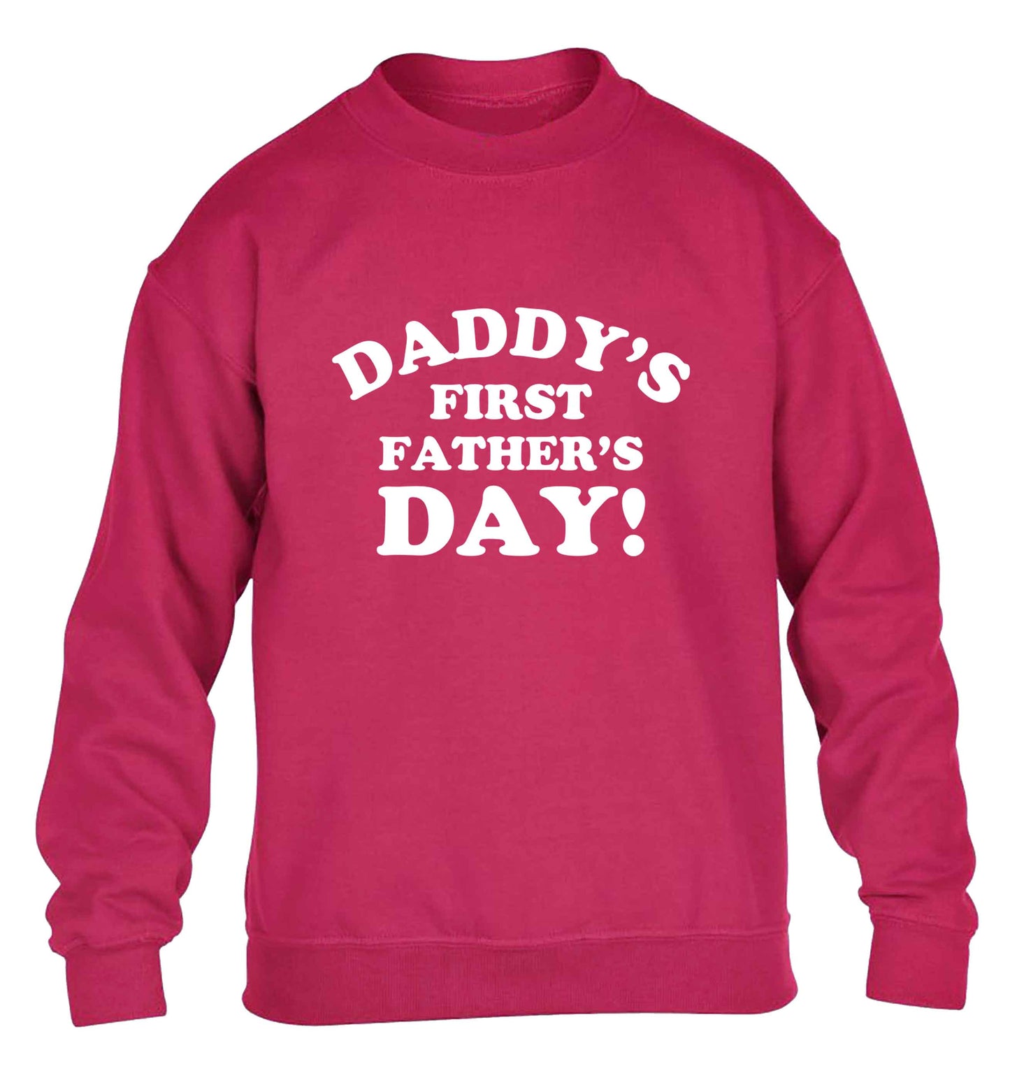 Daddy's first father's day children's pink sweater 12-13 Years