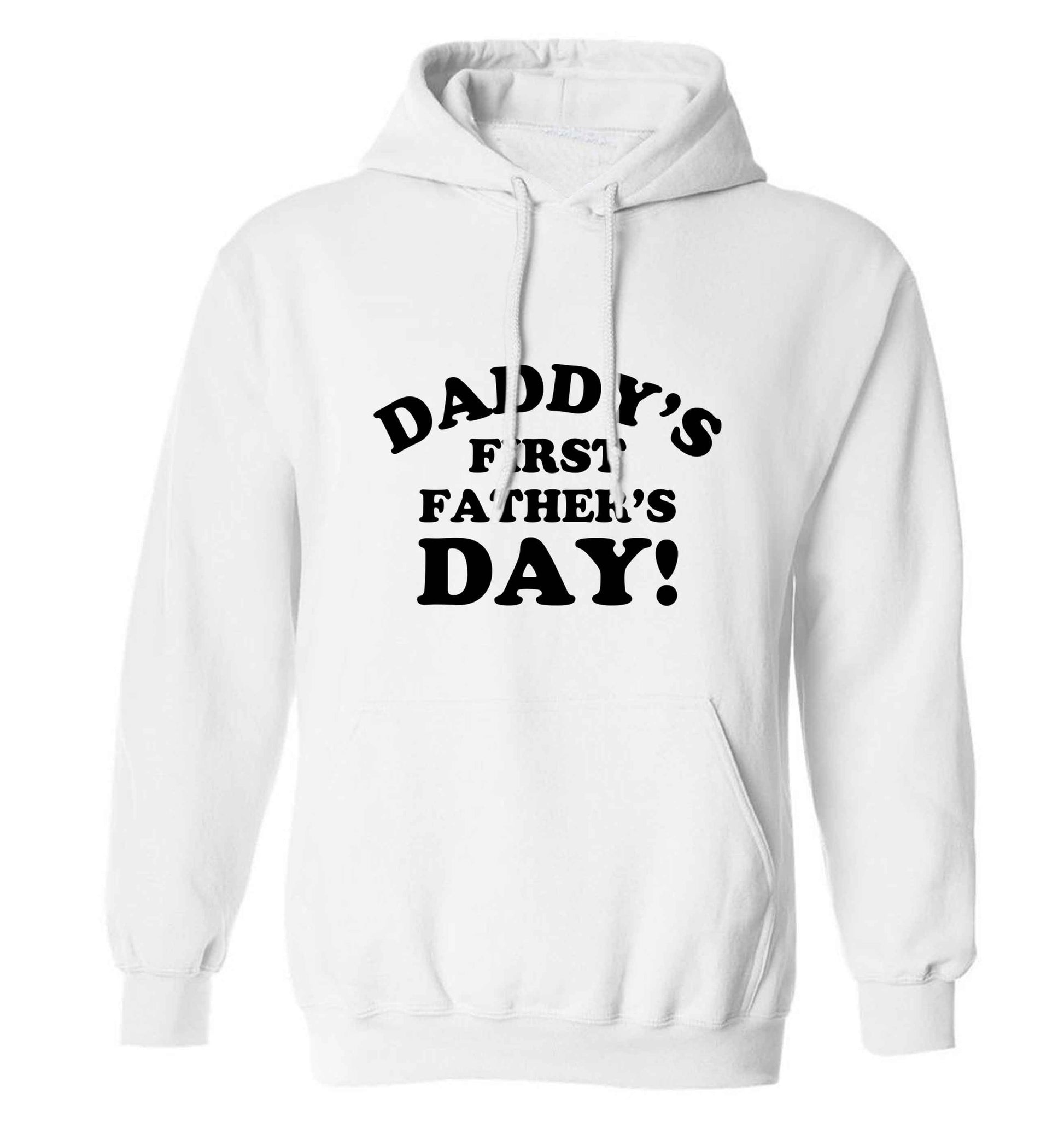 Daddy's first father's day adults unisex white hoodie 2XL