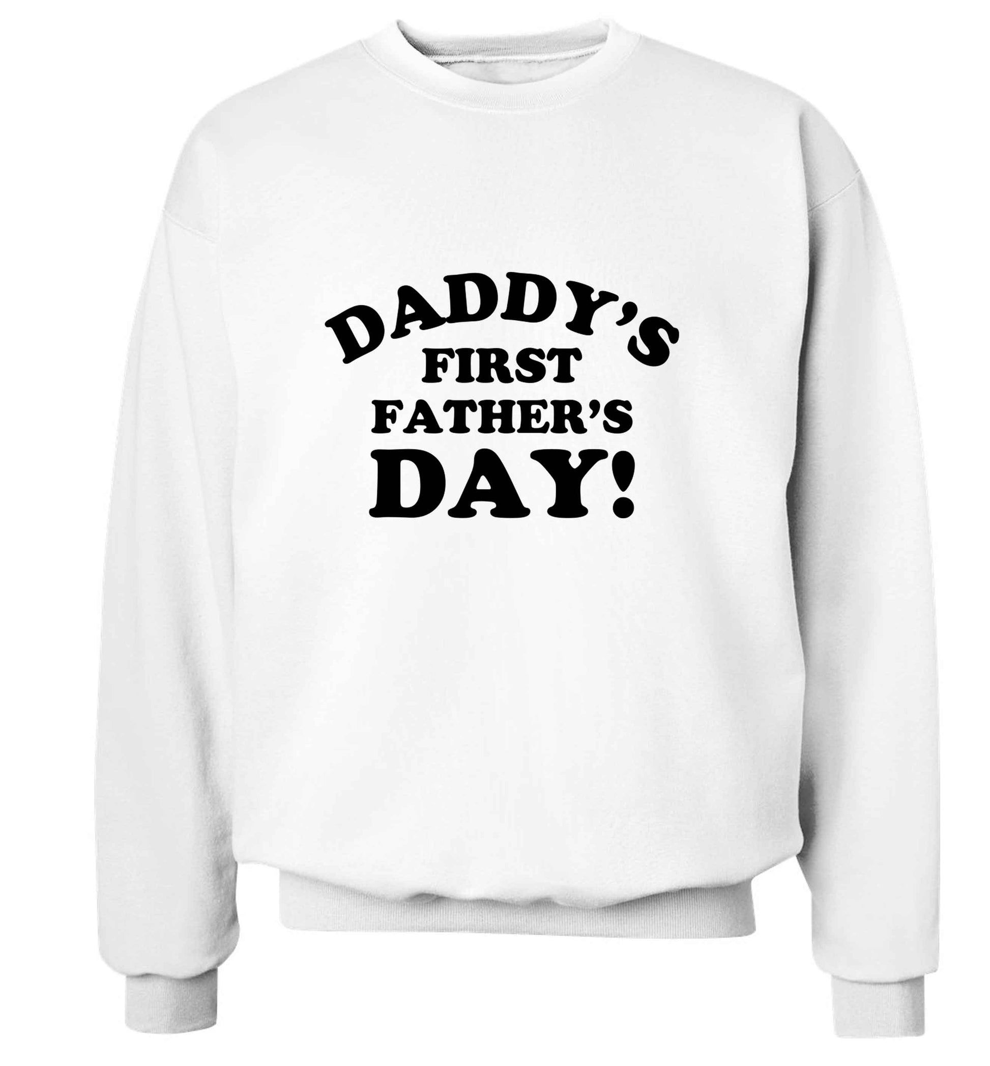 Daddy's first father's day adult's unisex white sweater 2XL