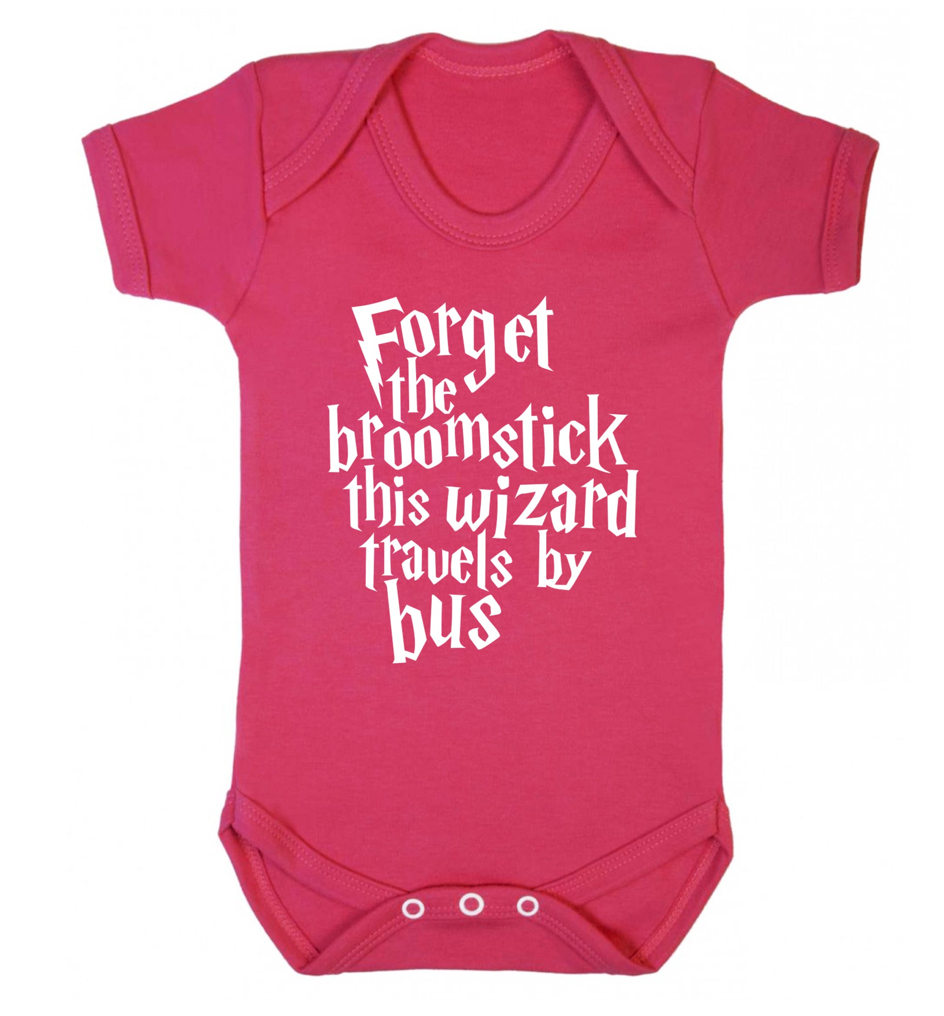 Forget the broomstick this wizard travels by bus Baby Vest dark pink 18-24 months