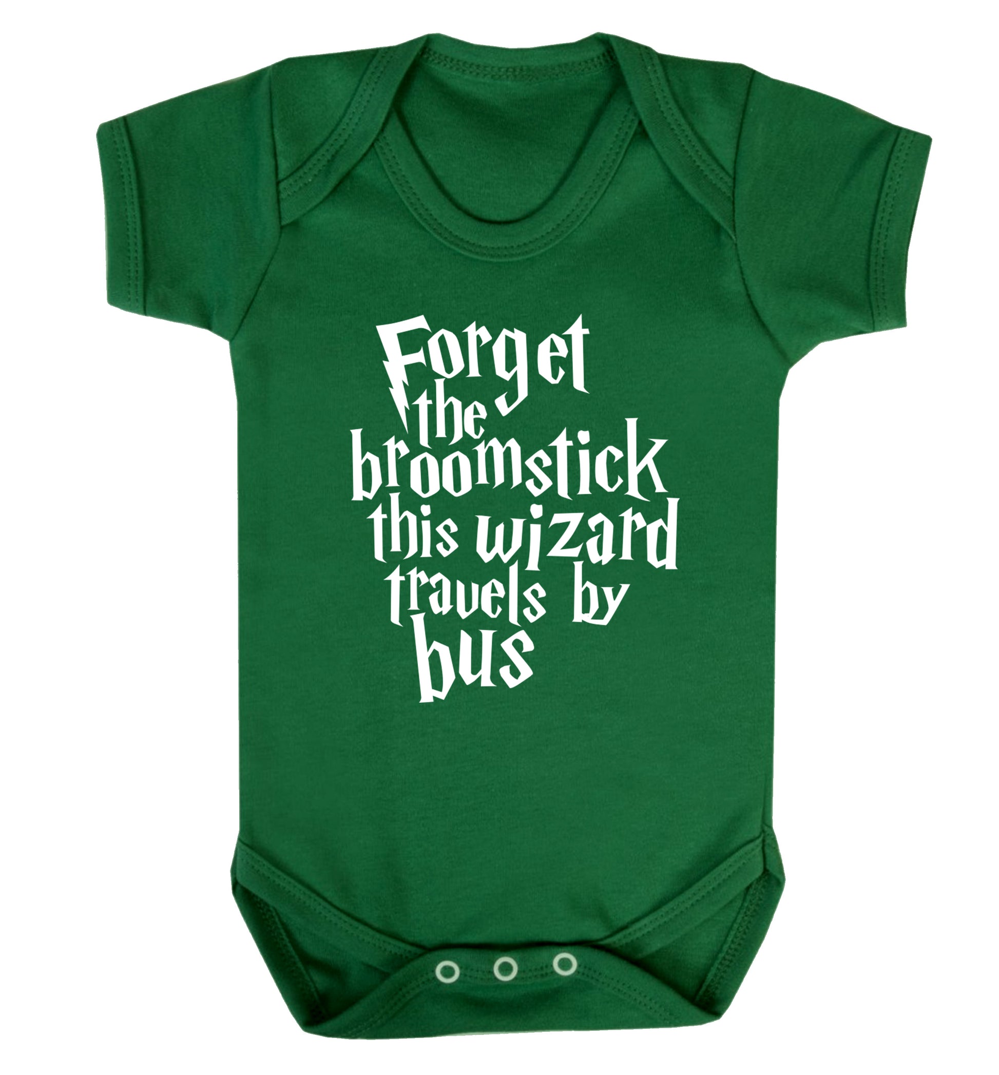 Forget the broomstick this wizard travels by bus Baby Vest green 18-24 months