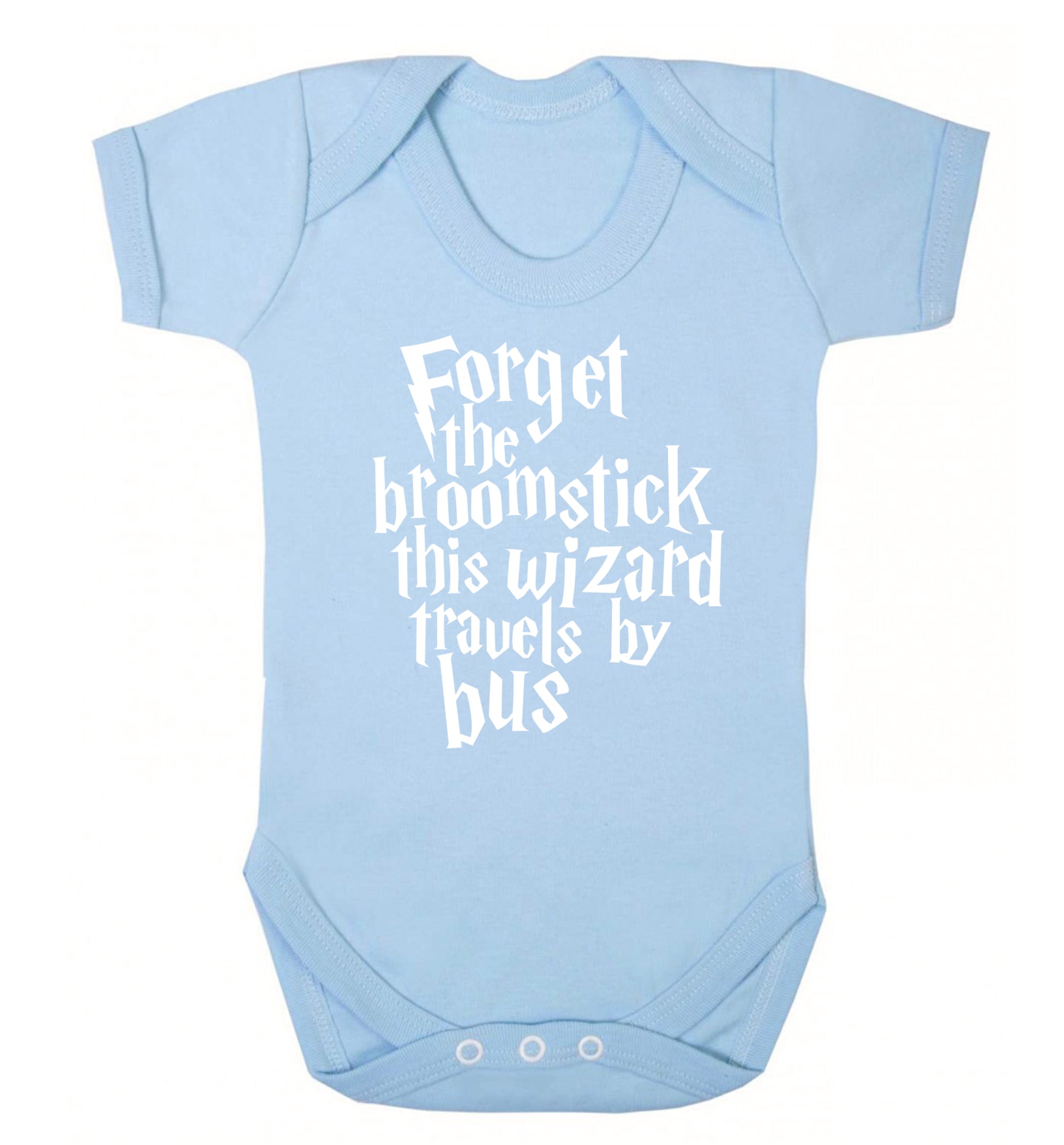 Forget the broomstick this wizard travels by bus Baby Vest pale blue 18-24 months