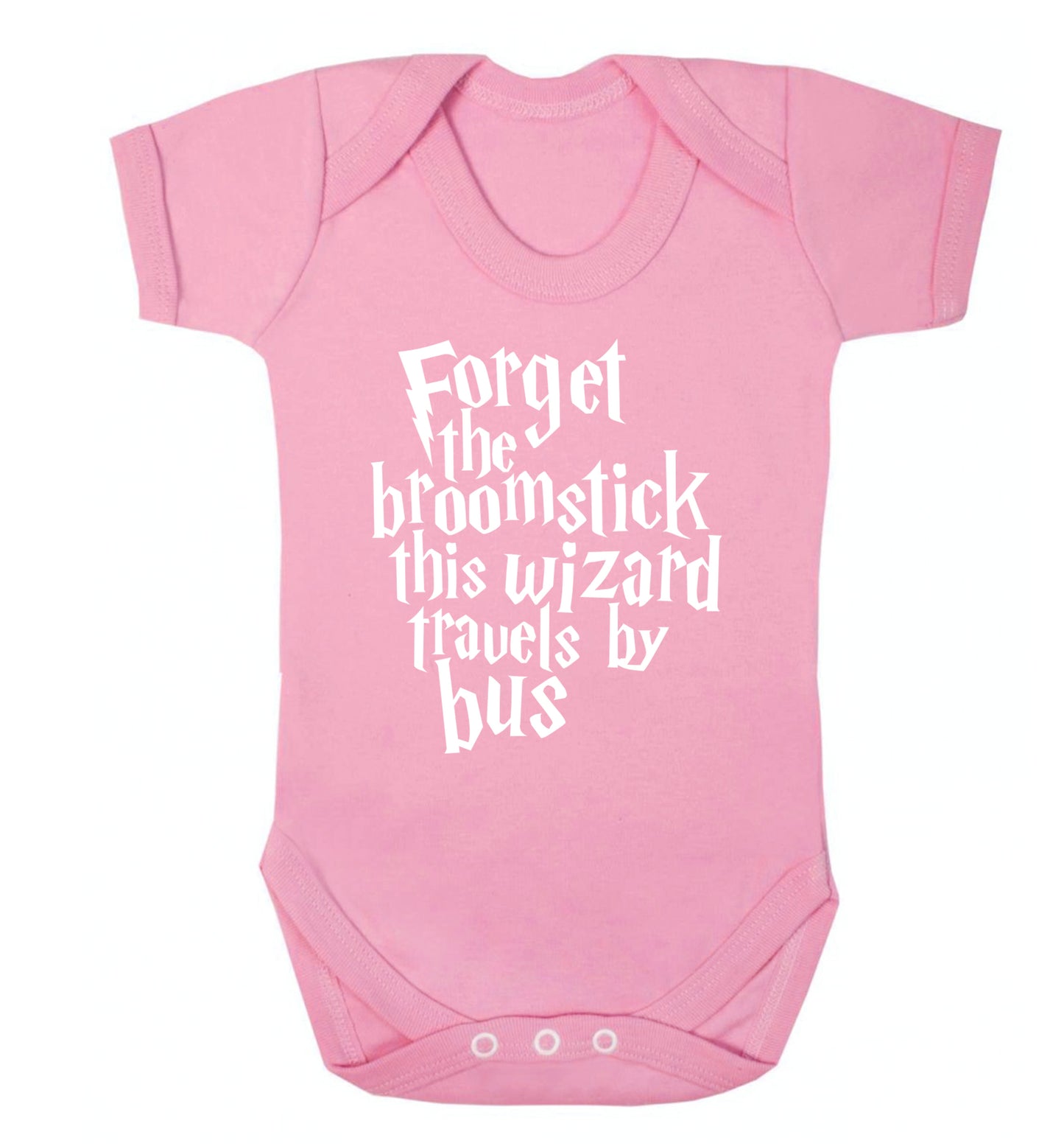 Forget the broomstick this wizard travels by bus Baby Vest pale pink 18-24 months