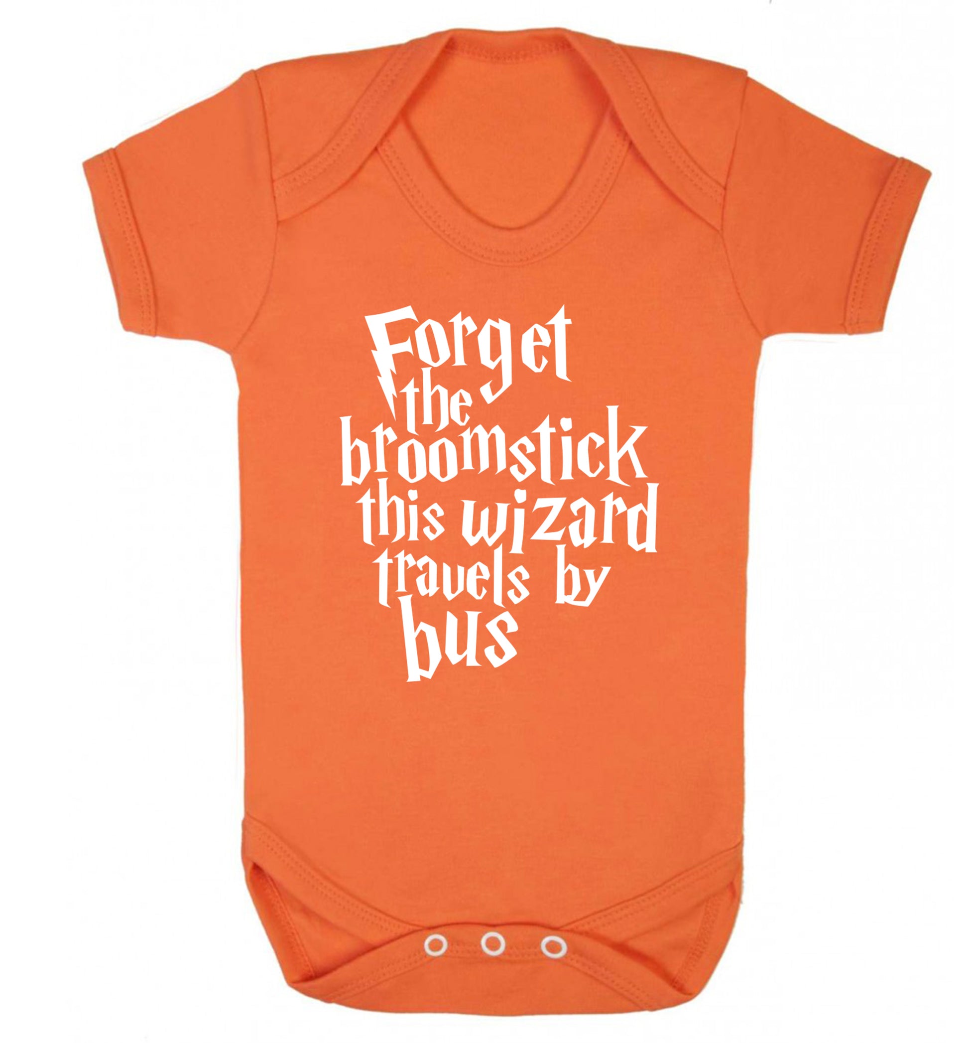 Forget the broomstick this wizard travels by bus Baby Vest orange 18-24 months